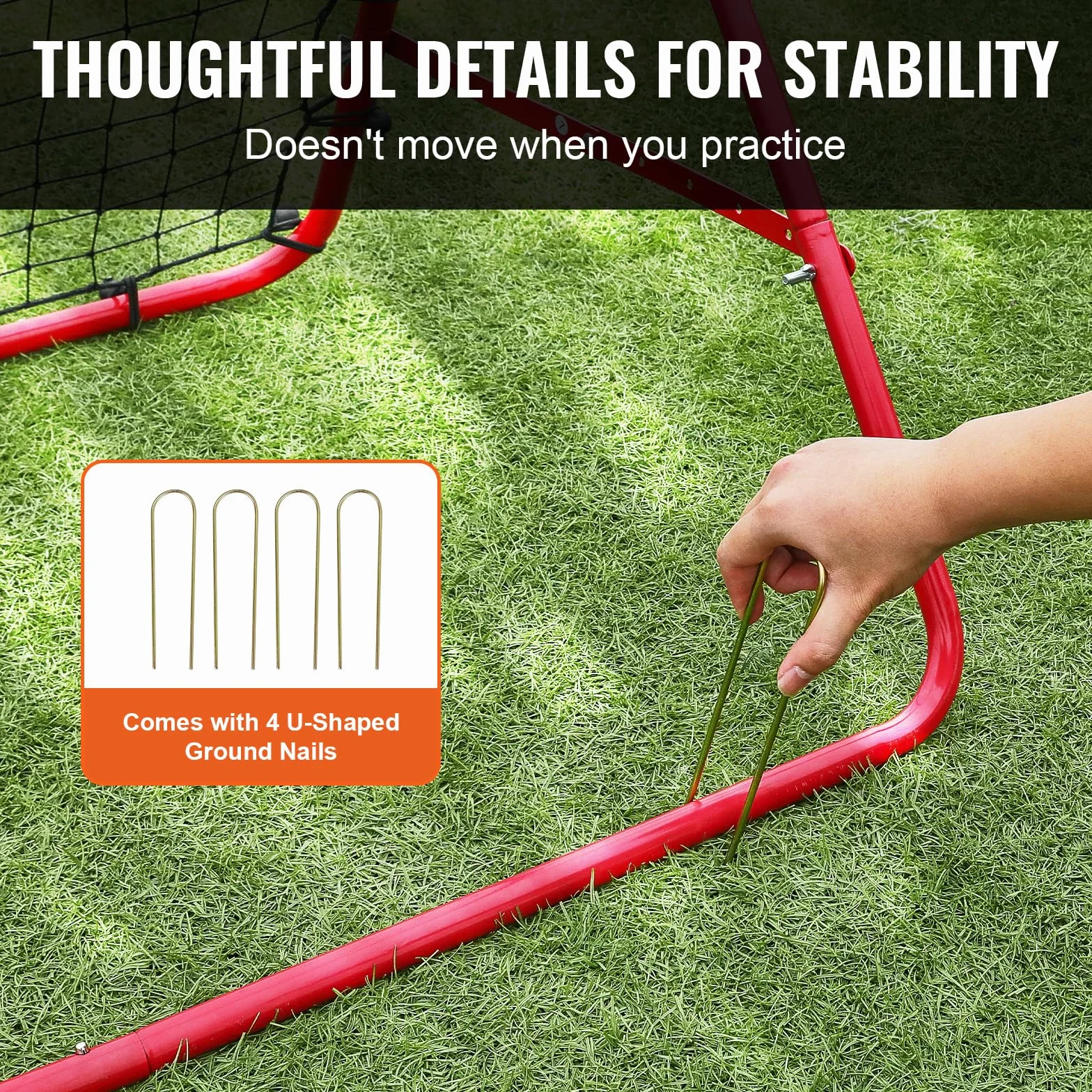VEVOR Rete da Calcio Rimbalzo Pop Up 1x1m Portatile Pieghevole per Allenamento Giardino