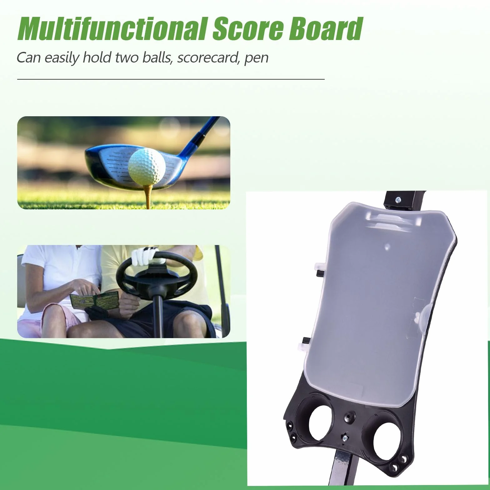 LIFEZEAL Carrello da Golf Pieghevole a 2 Ruote, Trolley da Golf in Ferro con Tabellone Segnapunti