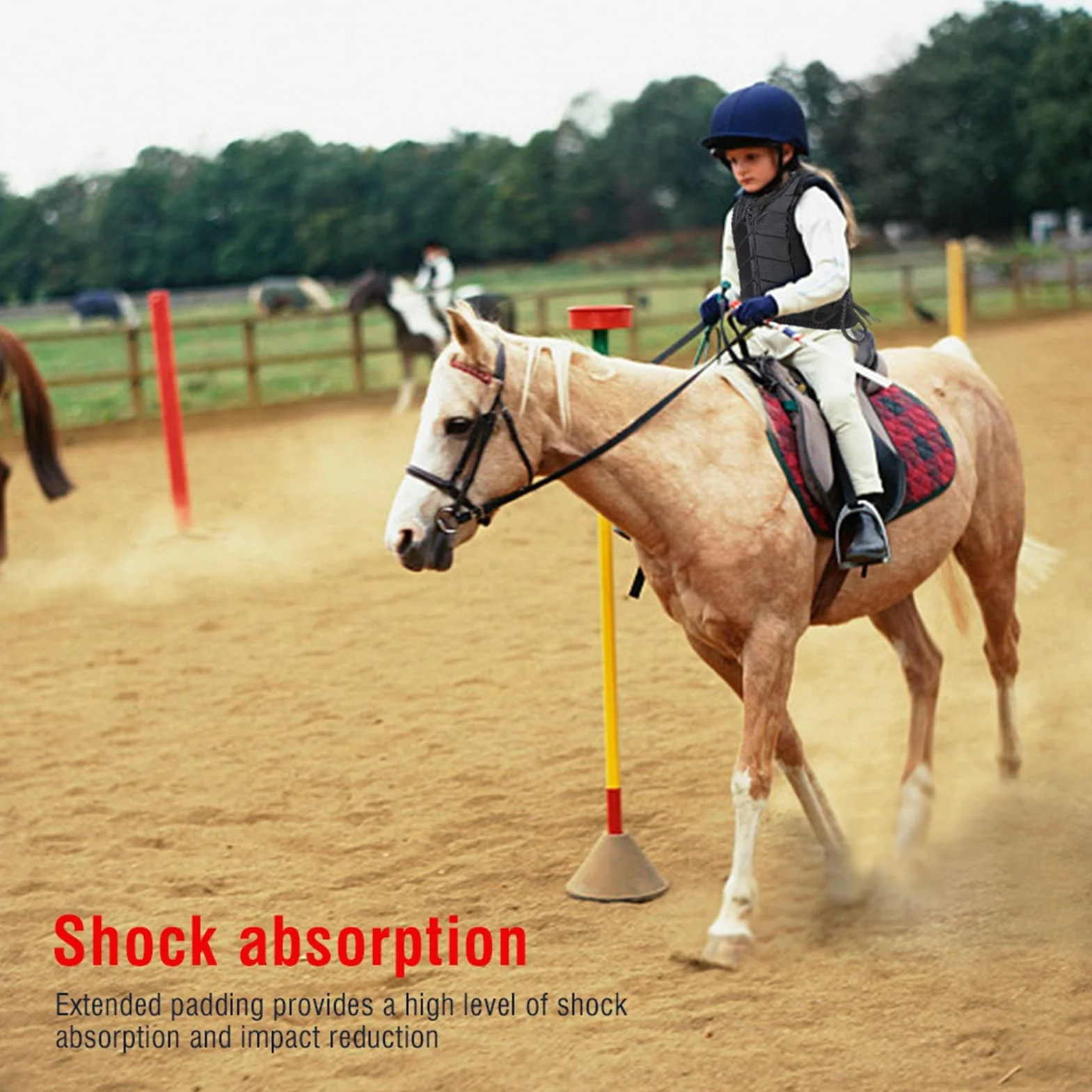 Gilet da Equitazione Professionale Gilet Equestre per Bambini in Eva Corpetto Protettivo Equitazione Armatura Antiurto con Cerniera per Adulti Donne Ragazzi Ragazze Bambini (CM)