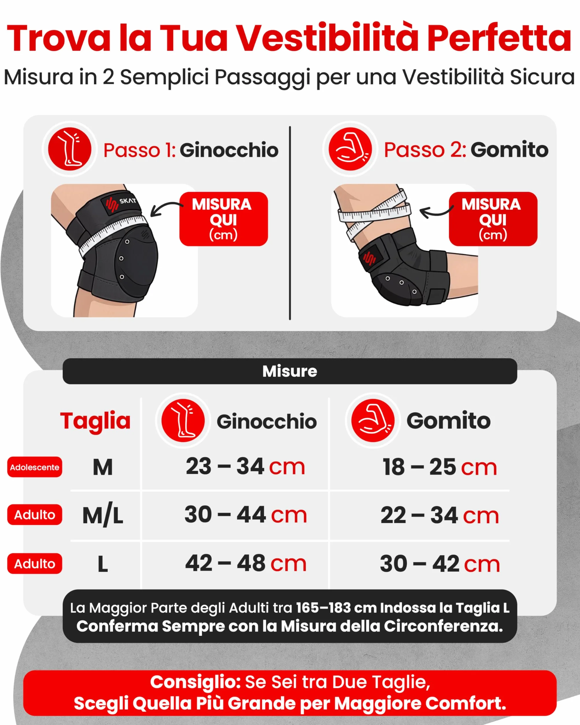 SKATEWIZ Protezioni Skateboard Adulto - Protezioni Pattini Adulto - Linea, Skateboard, BMX, Pattini a 4 Ruote - Ginocchiere Bambini - SHIELD Taglia L Nero