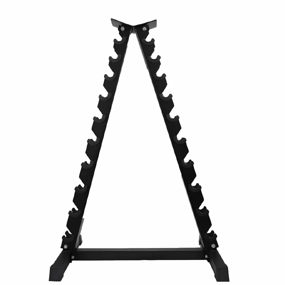 Rastrelliera Porta Manubri a Piramide in Acciaio, Stand Verticale Salvaspazio per Palestra e Home Gym