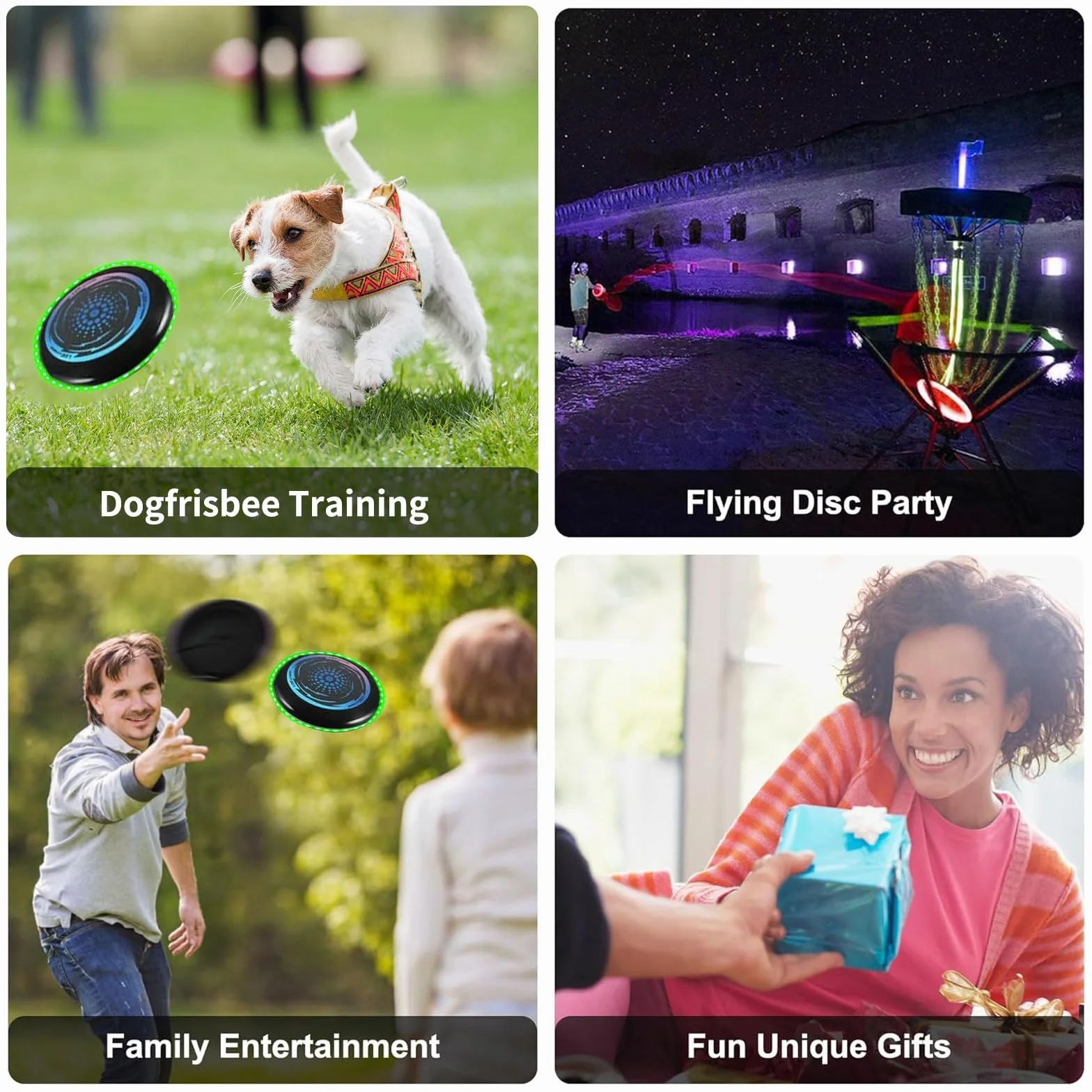 Frisbee LED Luminoso Disco Volante Morbido Tessuto 49 LED Funsport dla Dorosłych Dzieci Plaża
