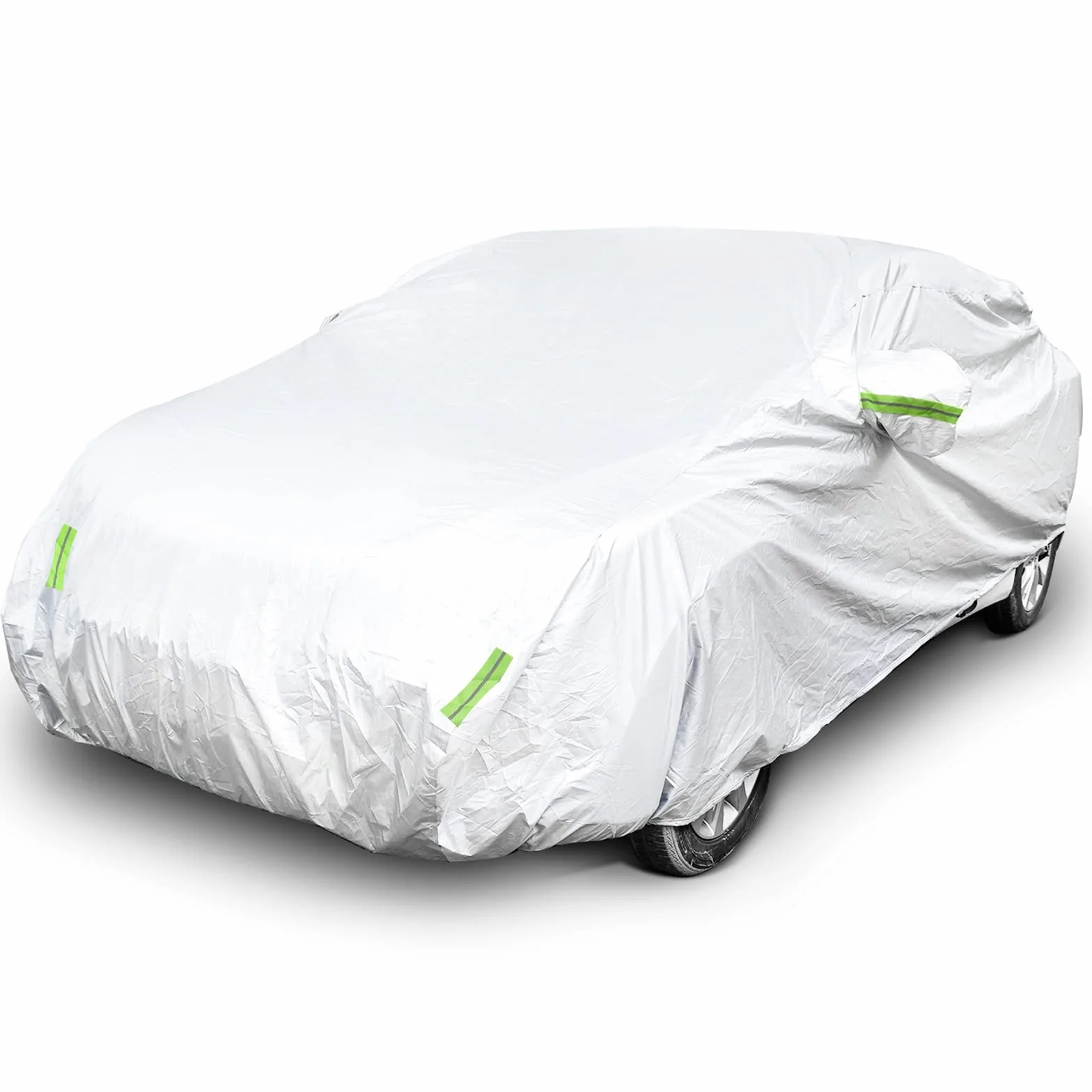 Copertura Auto Universale Complete 190T Impermeabile E Traspirante Resistente Al Calore Graffi Pioggia Neve Con Tasca Specchio E Strisce Riflettenti (Adatto Sedan 4,3-4,8m)