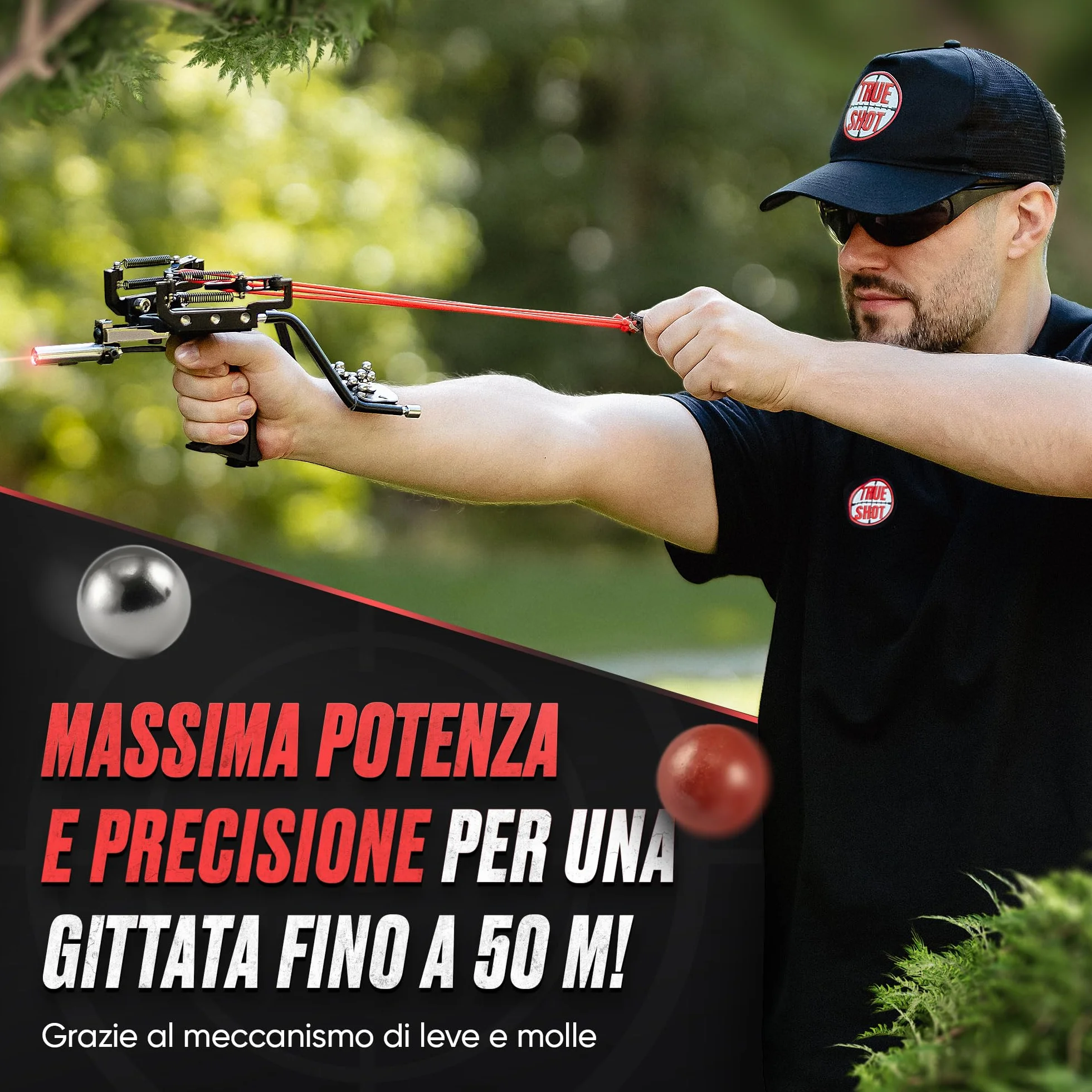 Set Completo da Caccia Professionale da Tiro - Kit Sportivo di Precisione con Elastico Rinforzato
