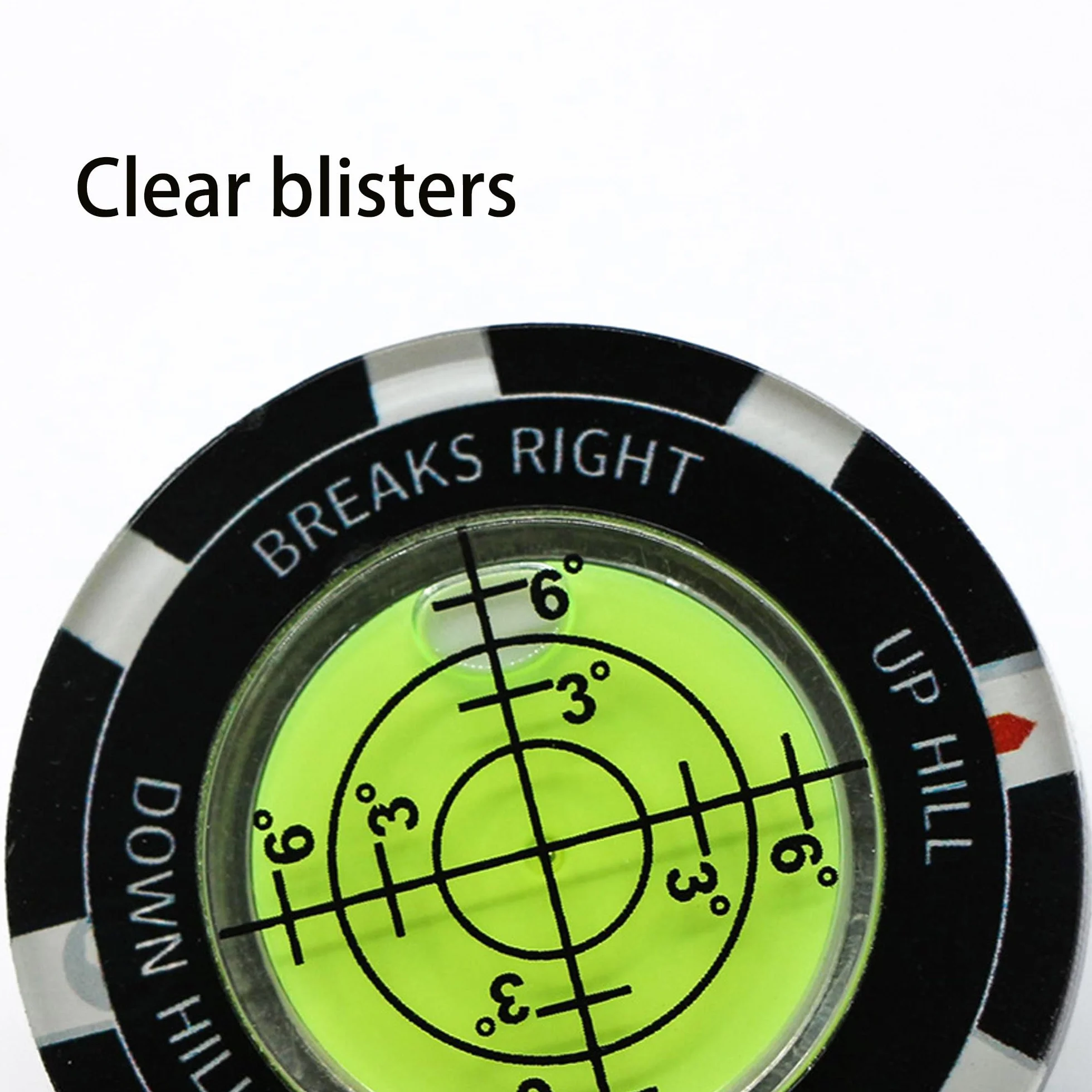 Golf Reader Horizontal Ball Marker z Poziomnicą, Precyzyjny Czytnik Zieleni, Klips na Czapkę