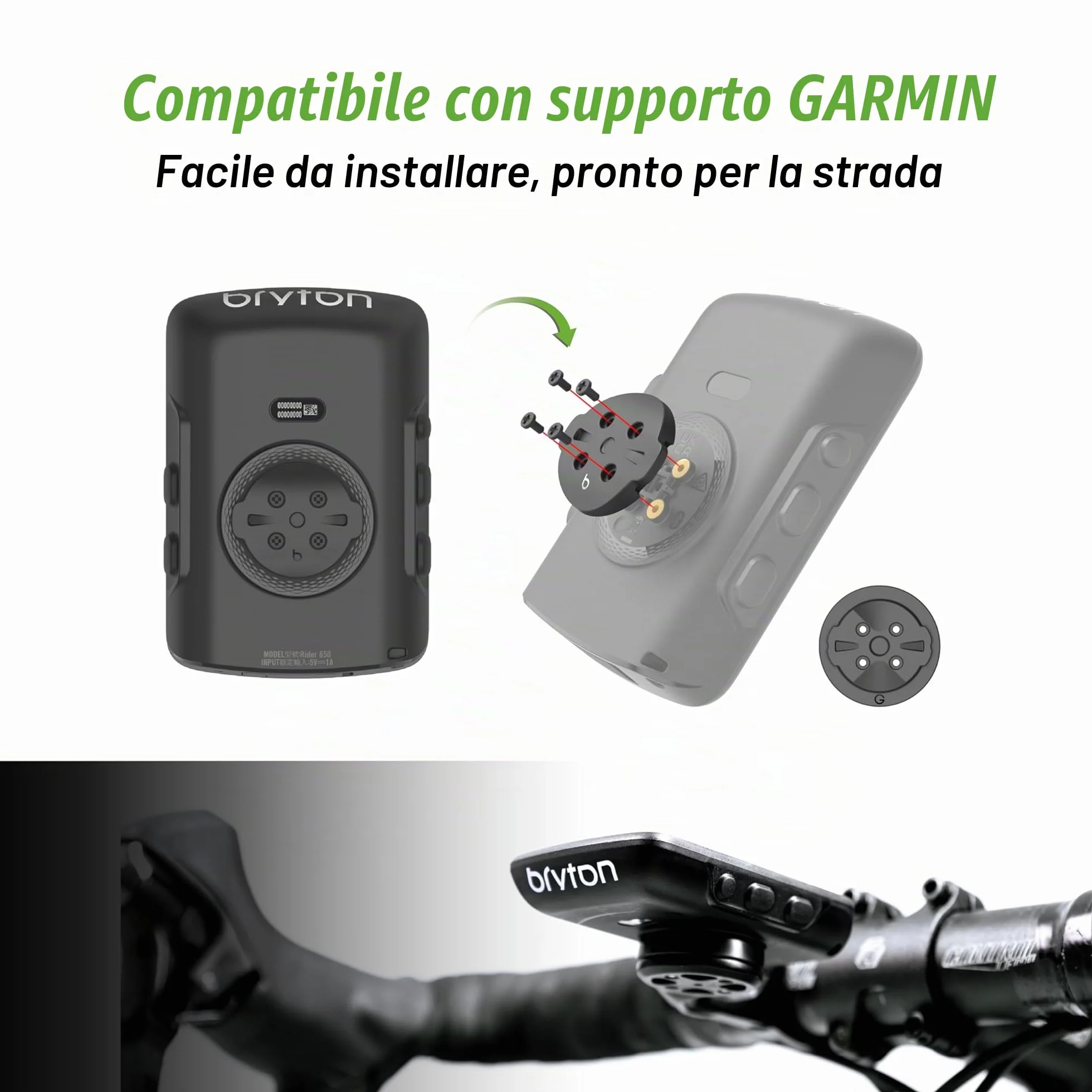 Bryton Rider 650/550 GPS Ciclismo Computer, Schermo a Colori 2.8 pollici, Navigazione Turn-By-Turn, Bluetooth & ANT+