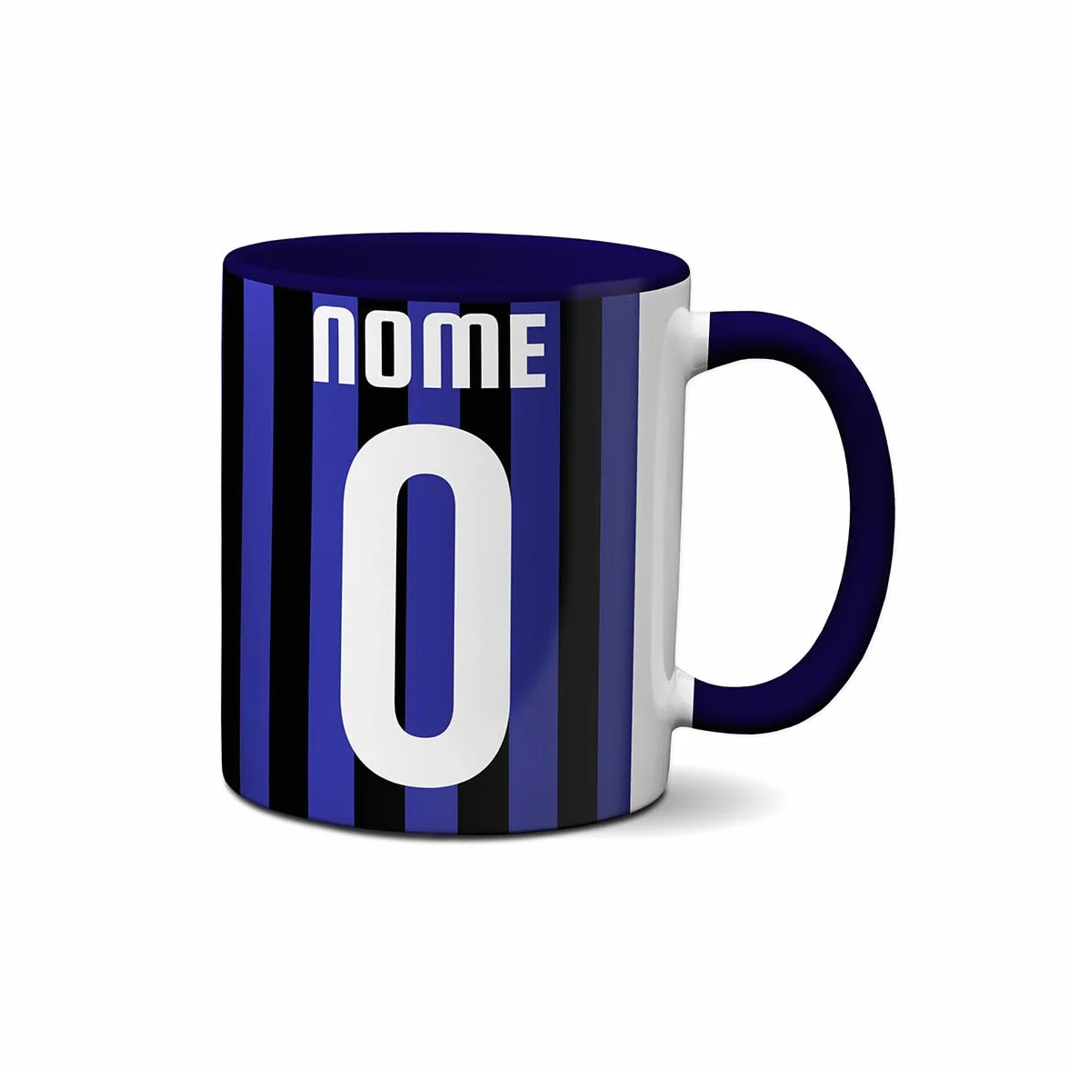 Personalizzata Tazza in Ceramica Tifosi Ultras Squadra Mug con Nome e Numero Nerazzurro Blu