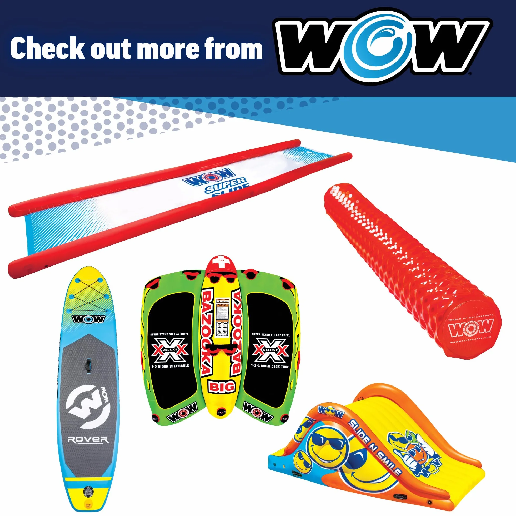 WOW Sports Take Control of The Ride 1-2 Person Inflatable Tube for Boating Steerable 19-1090 Orange Standard