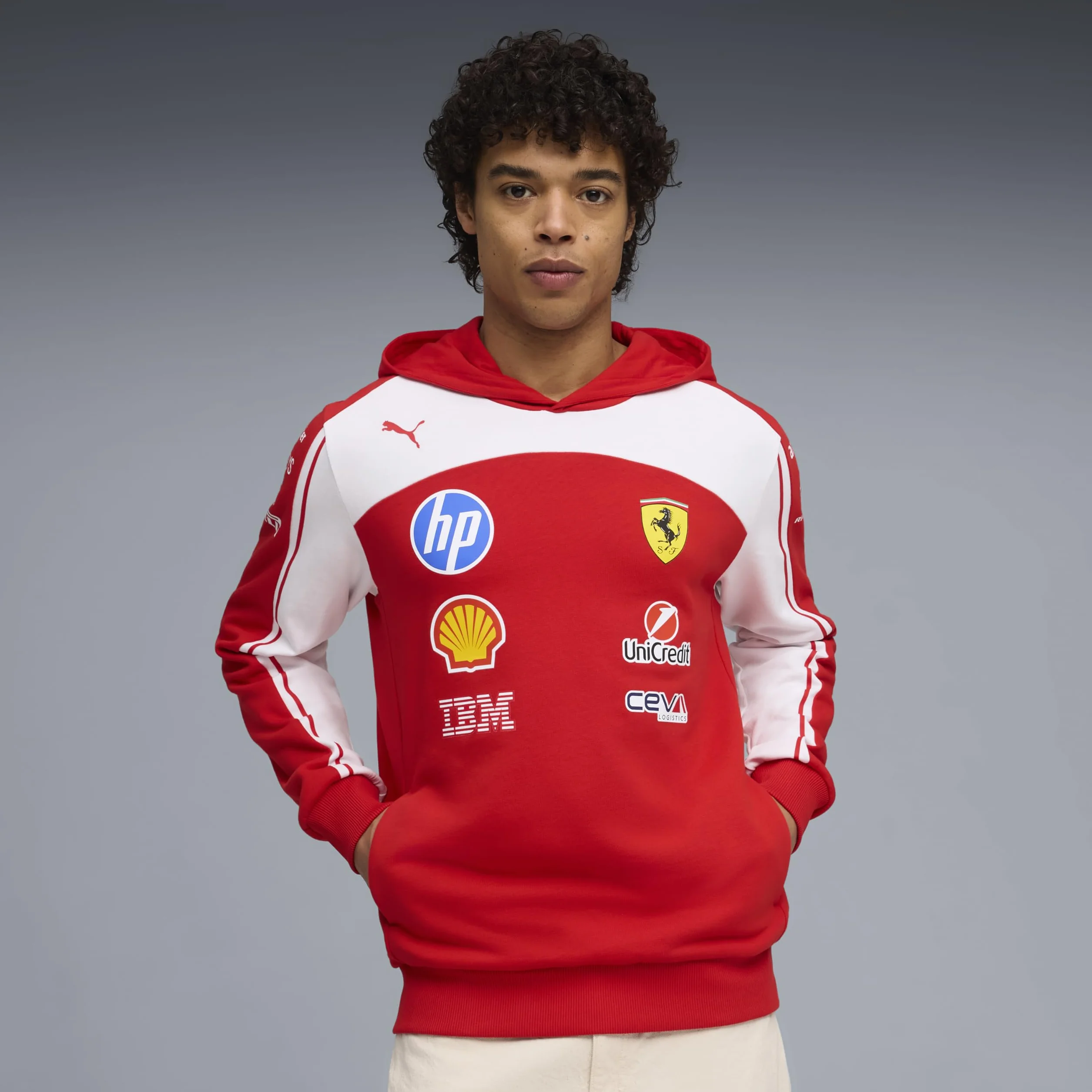 PUMA Scuderia Ferrari F1 2026 Felpa con Cappuccio Team Uomo Rosso