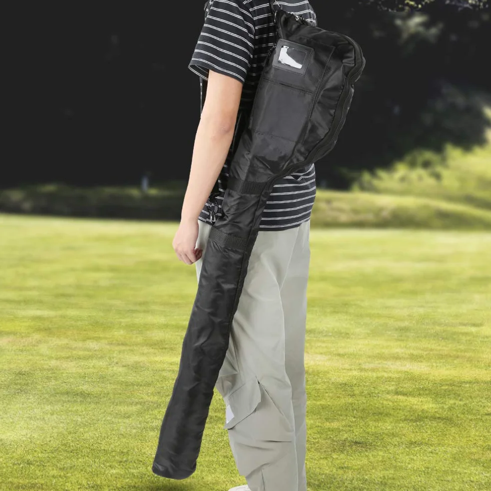 Borsa Mazze da Golf 126x27x12cm Sacca Portatile in Nylon con Tracolla e Tasche per Accessori, Copri Teste, Resistente all'Acqua