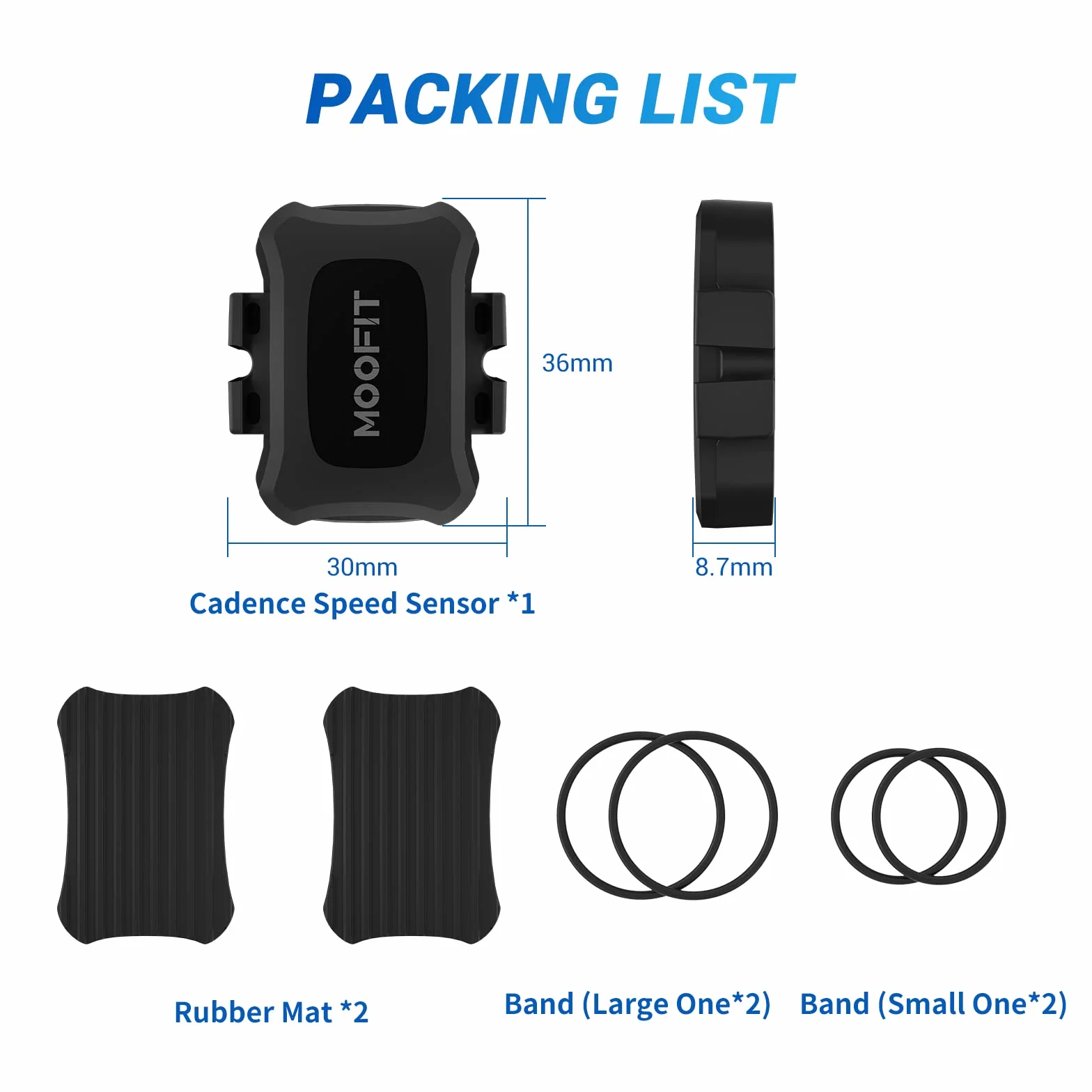 Moofit CS9 Sensore di cadenza/velocità per ciclismo Bluetooth/ANT+ IP67 impermeabile compatibile Wahoo Zwift Rouvy Peloton CoospoRide