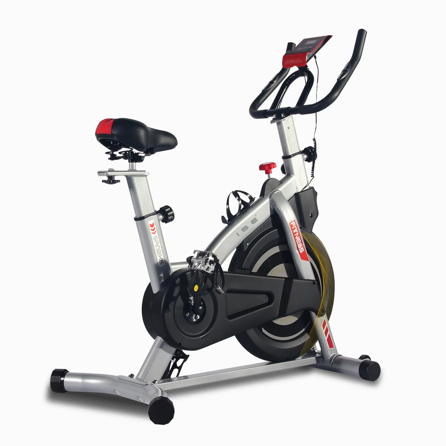 ISE Cyclette da Casa con Resistenza Regolabile, Cyclette per Casa Professionale con Schermo LCD Supporto per Smartphone Exercise Bike per Palestra a Casa