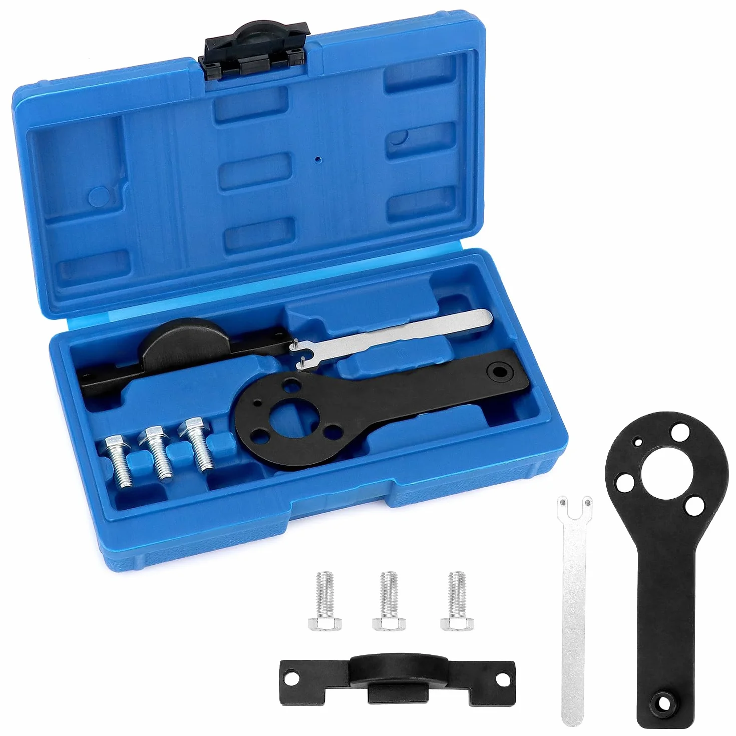 QWORK® Kit Attrezzo Messa in Fase, Strumento di Regolazione del Motore Dell'auto, Compatibile con Motori Fiat Punto Evo, Panda 1.1, 1.2, 1.4 Litri 8V