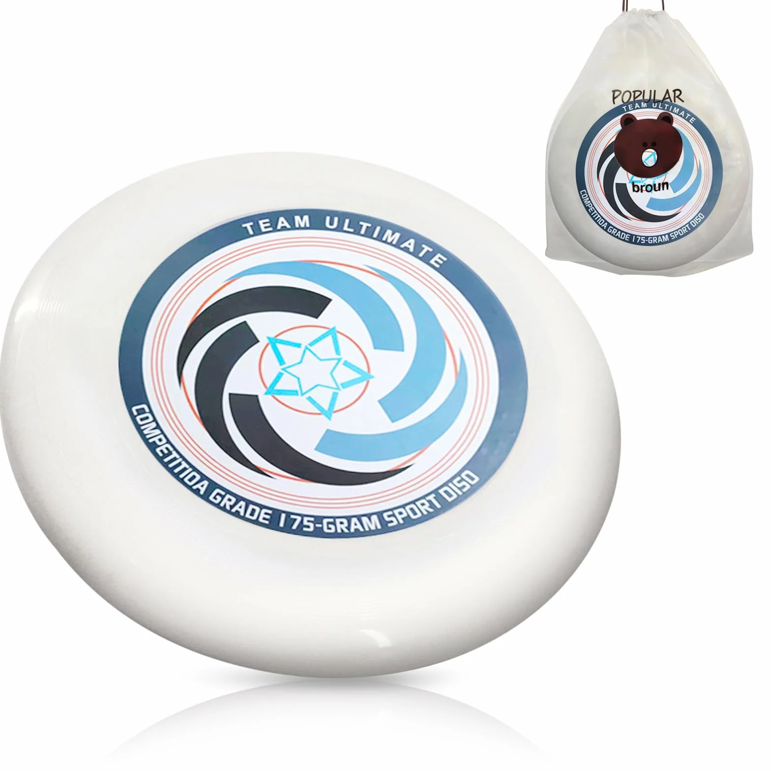 Frisbee Competitivo Ultimate Professionale per Sport all’Aria Aperta con Borsa di Stoccaggio