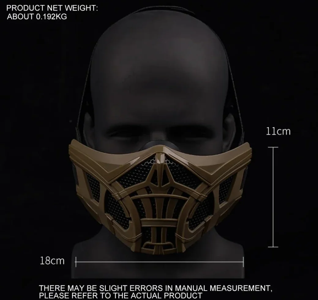 Peminkoo Maschera Tattica Mezza Faccia Paintball Airsoft Protettiva Scorpione Design Silicone