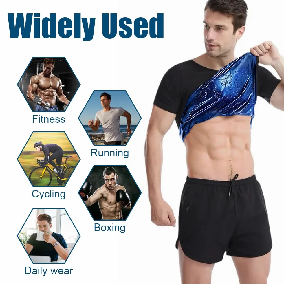 DiULi Canotta Dimagrante Uomo Maglietta Sauna Cerniera Compressione Fitness Manica Corta T Shirt Palestra Body Shaper Sudare