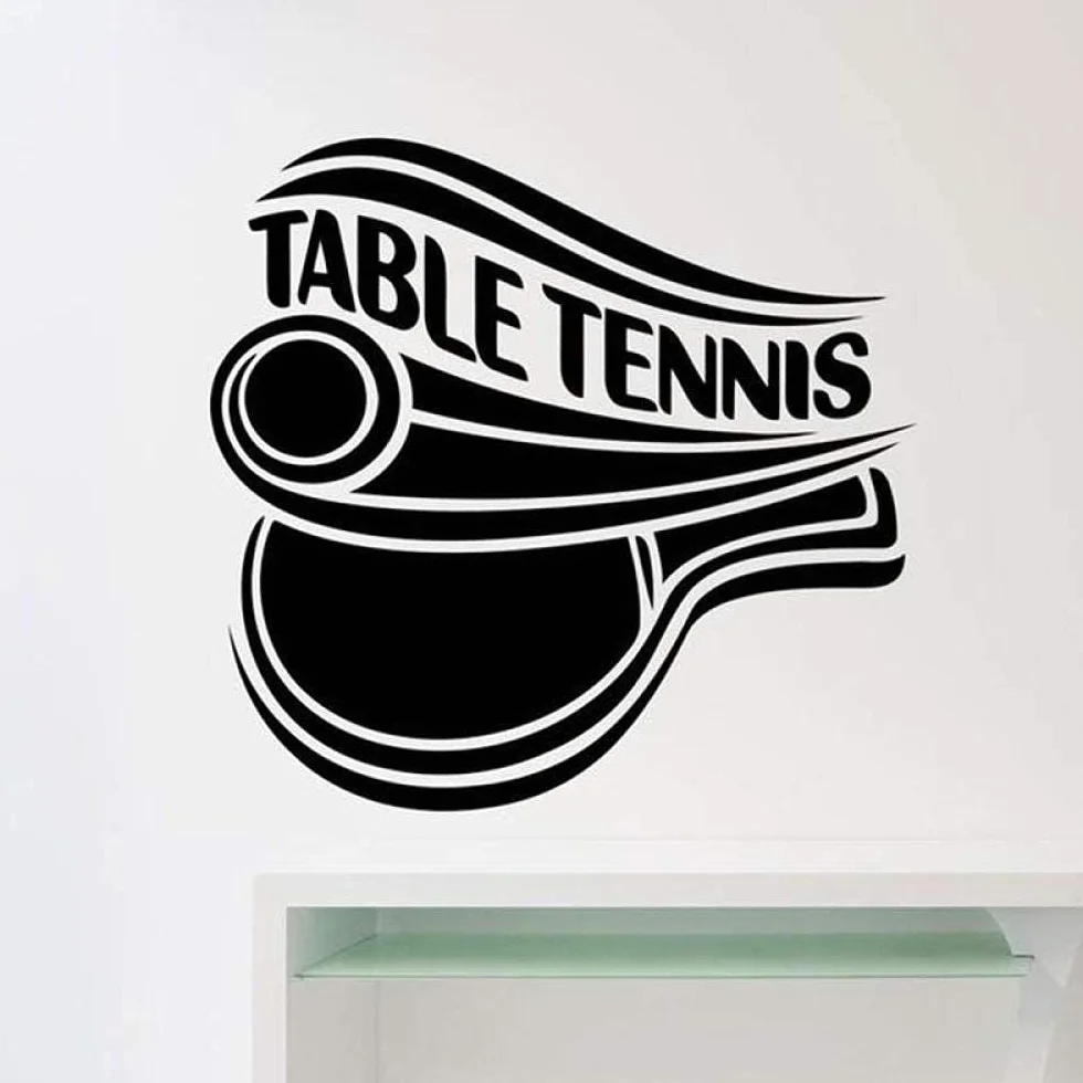 Adesivi Murali Tennis Tavolo Ping Pong Sport Vinile Decorazione Interni 28x29 cm