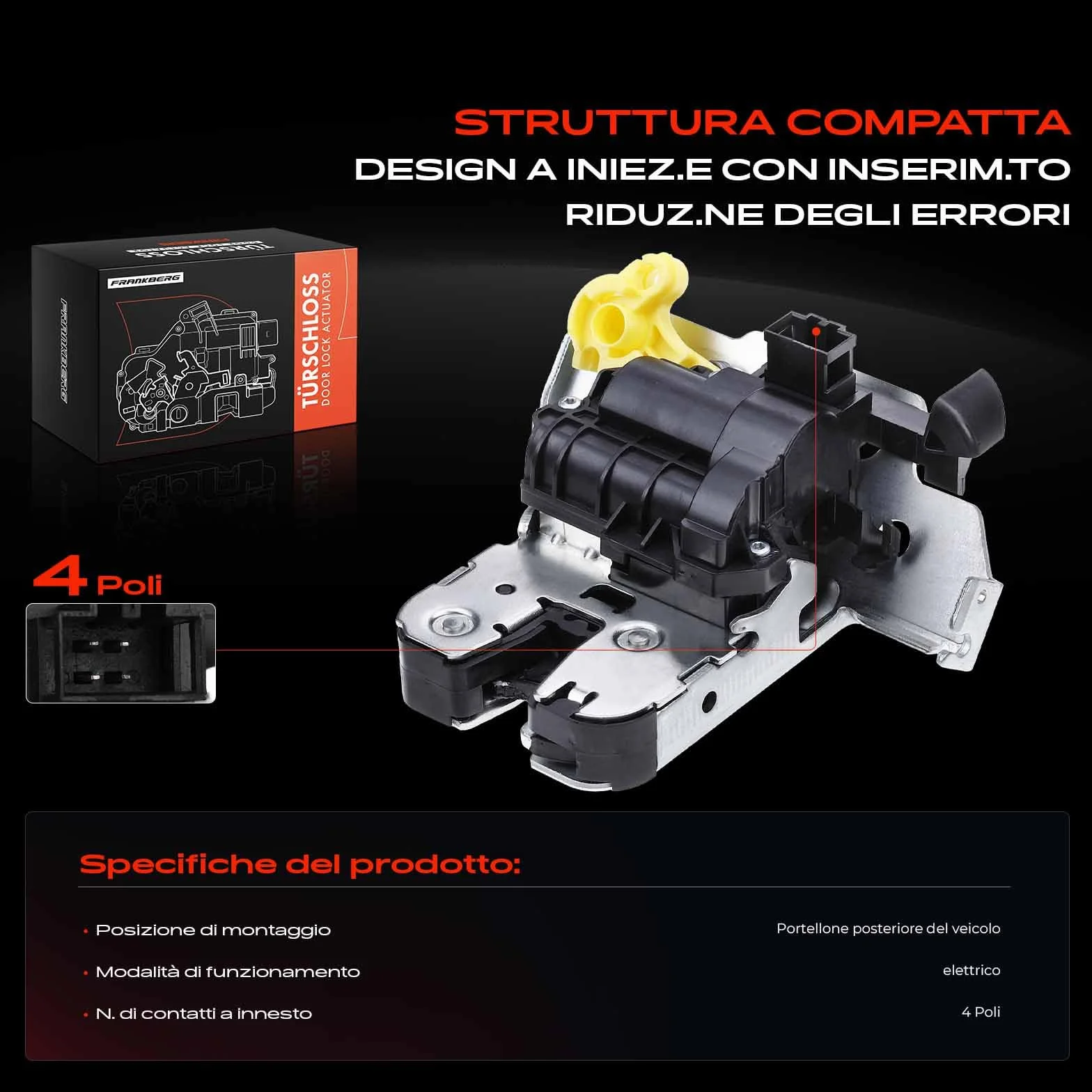Frankberg Serratura porta posteriore Compatibile con Passat 3G5 CB5 Tiguan AD1 AX1 Touran 5T1 Golf VIII CD1 CG5 DB5 5TA827505C