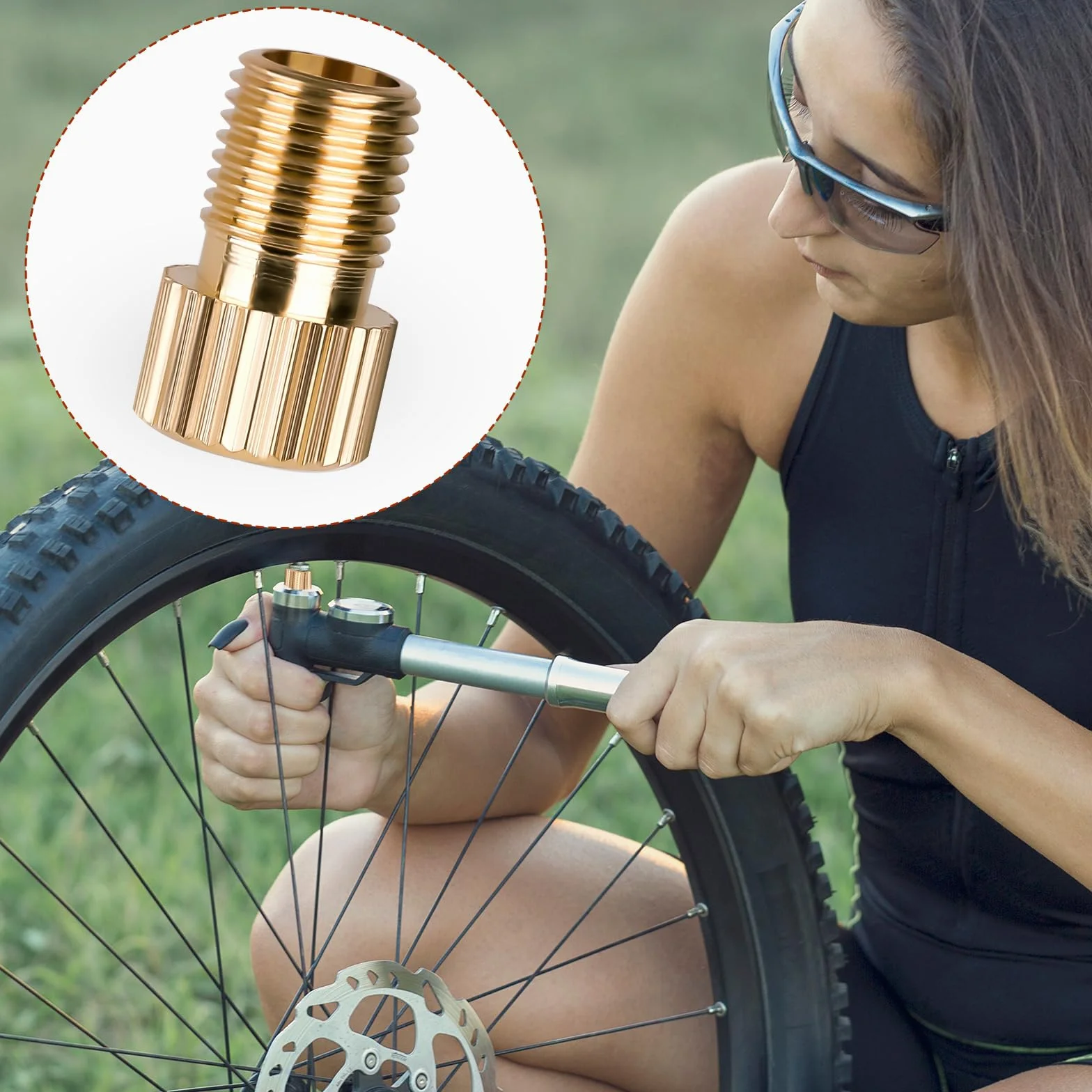 Sliverdew 5 pezzi adattatore valvola Presta a Schrader in ottone per bici