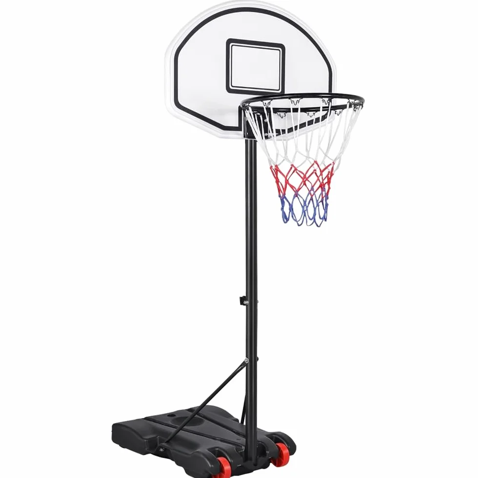 Yaheetech Cestino da basket regolabile 159-214 cm con ruote per interni ed esterni