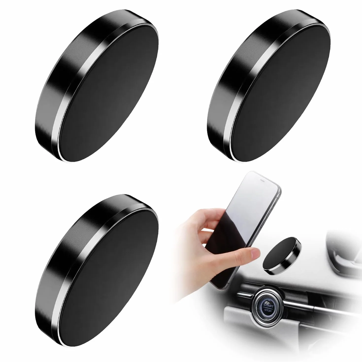 Thoquene Magnete a 3 pezzi per portatile, magnete portatile universale per auto
