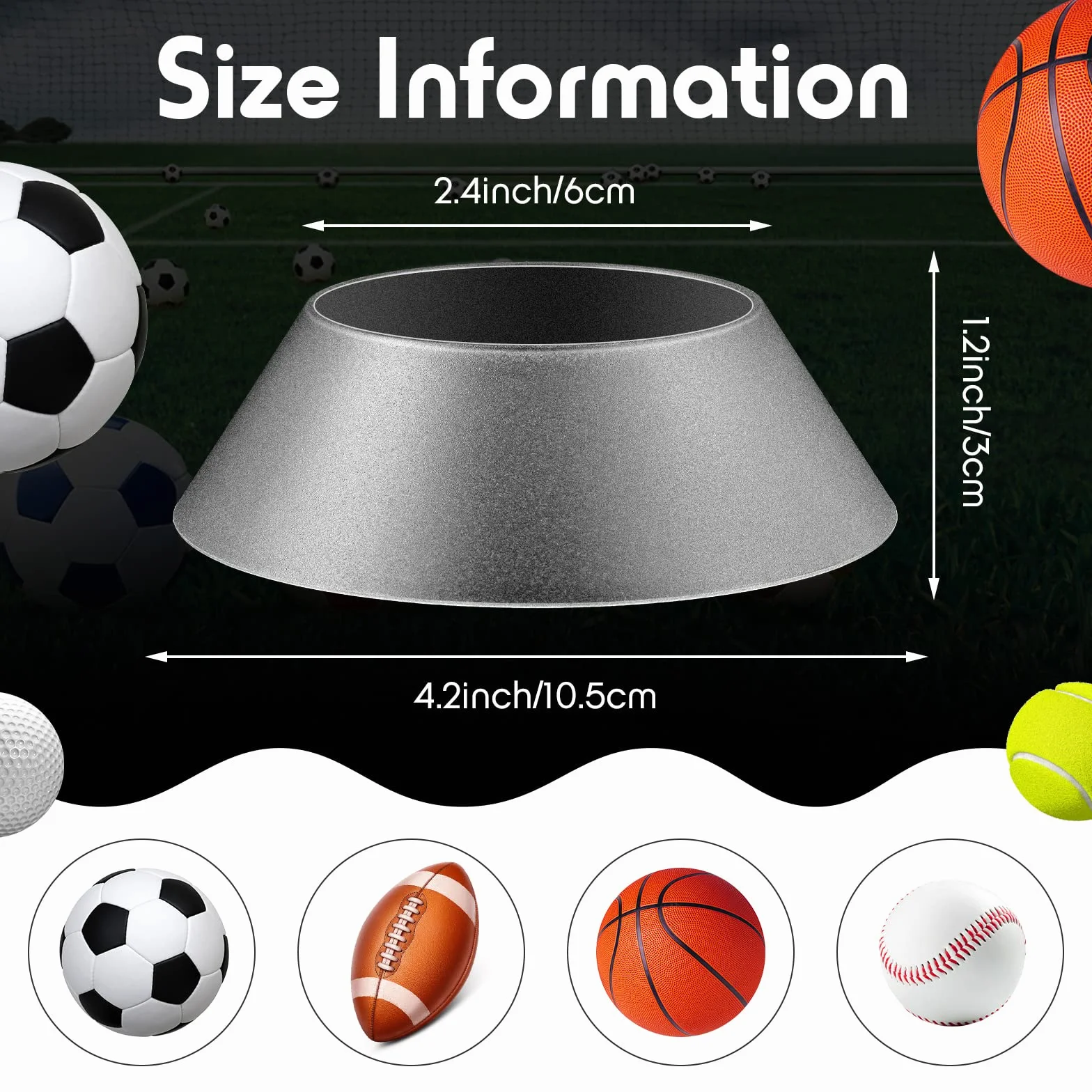 Supporto per Pallone Memorabilia Piedistallo per Sfera Stand Espositore per Porta Palla 6 Pezzi Trasparente