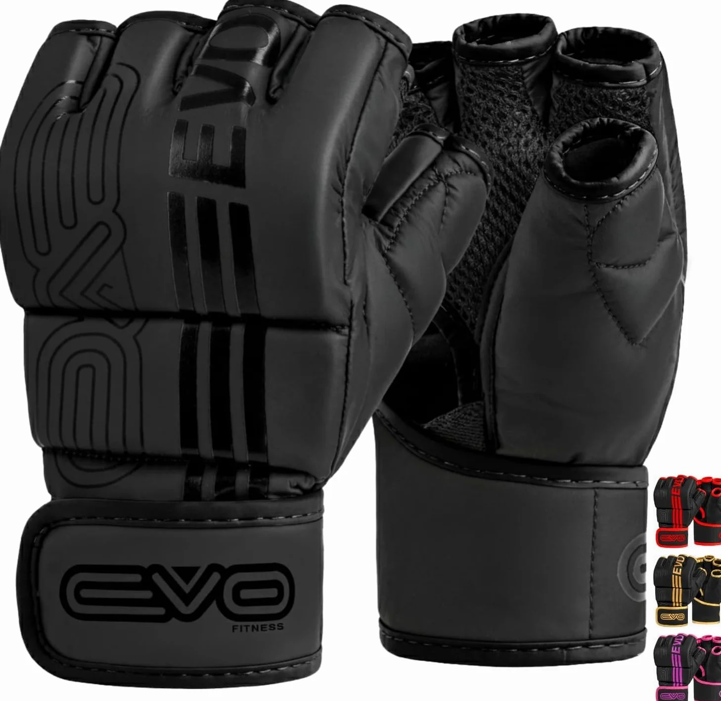 EVO Fitness Guanti MMA per Arti Marziali Grappling Sparring Muay Thai Taekwondo Boxe Karate Kickboxing Uomo Donna