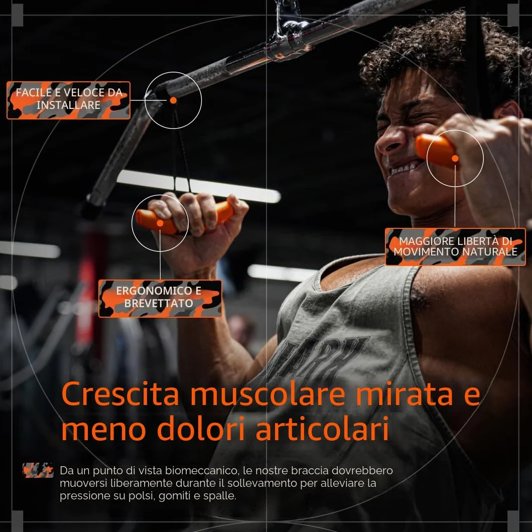 Angles90 Grips Maniglia dinamica d'allenamento per trazioni bilancieri LAT Machine vogatori