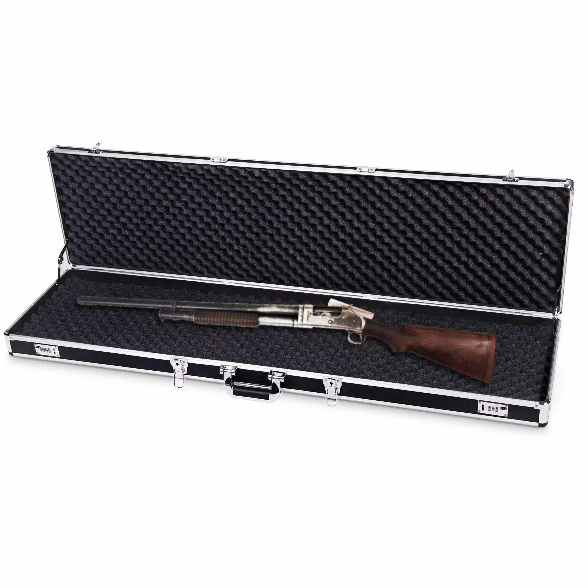 COSTWAY Custodia Dura in Alluminio per Fucili Valigetta Pistola con Serratura, 134 x 35 x 12 cm