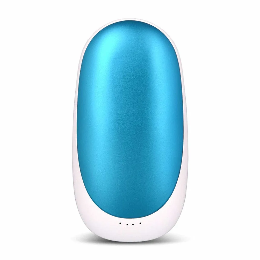 Inverno Scaldamani Elettrico, 5200mah Portatile Power Bank, USB Ricaricabile Scaldamani Riutilizzabile con Riscaldamento Rapido, Regali Comfort, Blue