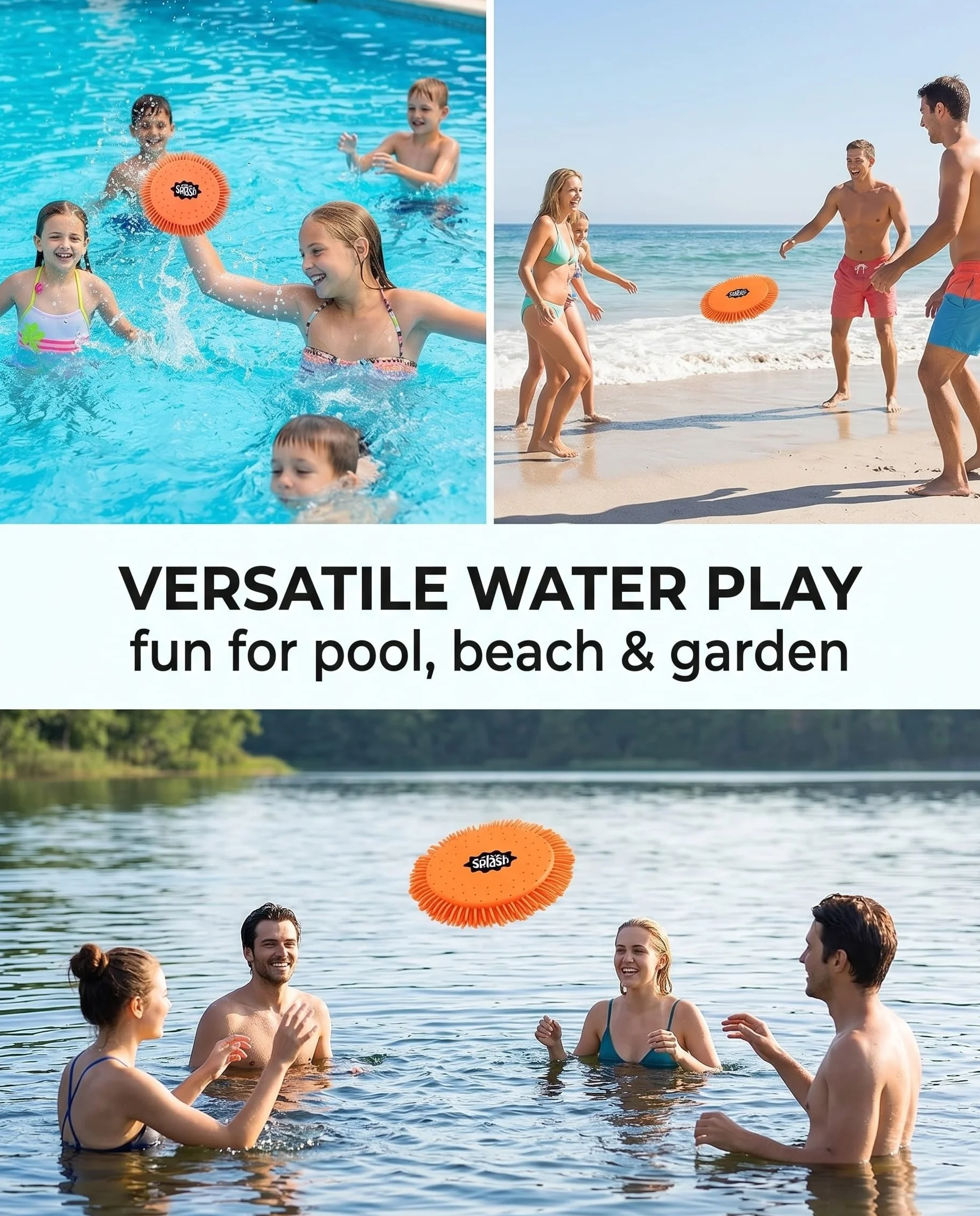 Frisbee ad Acqua Morbido Assorbente Galleggiante Giocattolo Acquatico per Bambini e Adulti
