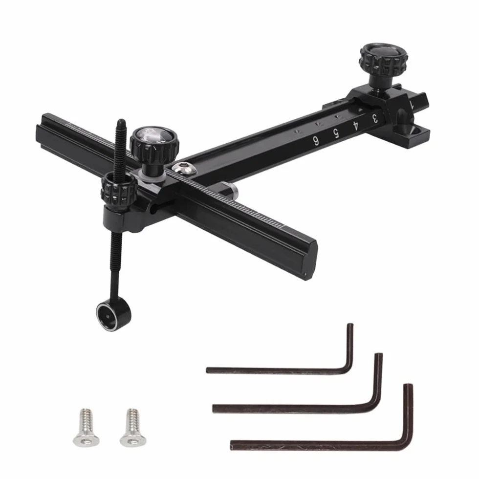 Visiera ad arco ricurvo 6 pollici a forma di T Bow Sight lega di alluminio regolazione rapida