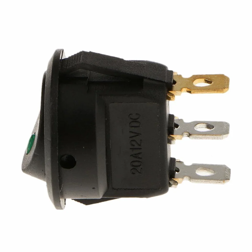Interruttore a Bilanciere Rotondo 12V Plastica Metallo per Sensori Parcheggio