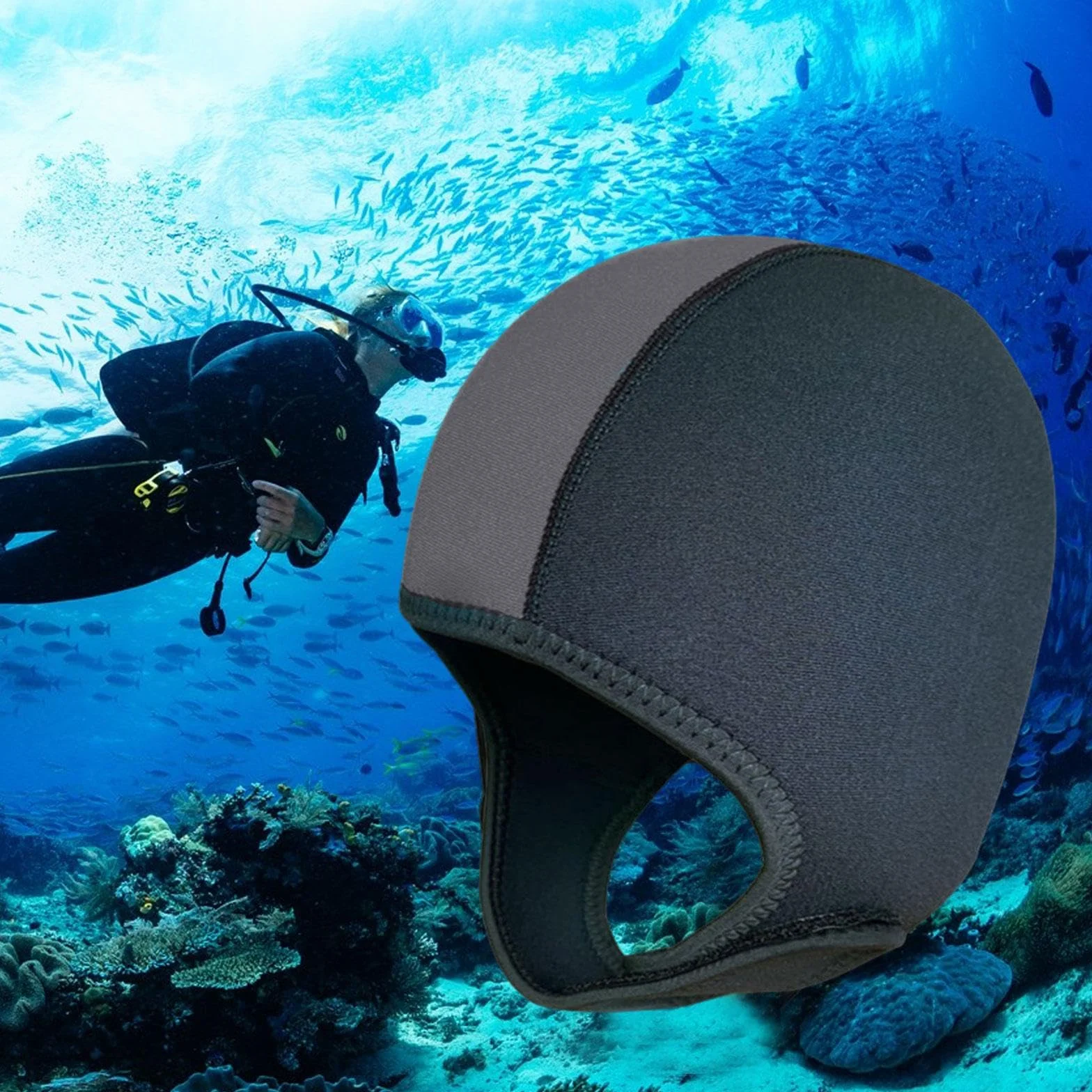 Cappuccio da Sub 3 Mm Neoprene Uomo Donna Mantieni Caldo Surf Nuoto Canoa