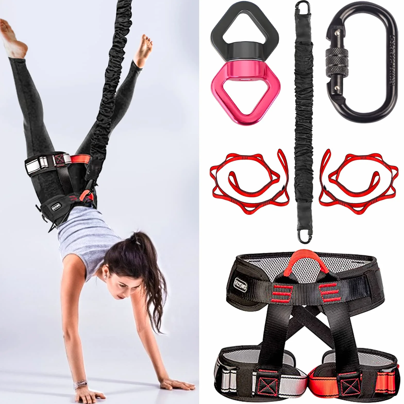 Dasking Set di fasce di resistenza elastiche pesanti Gravity Yoga Bungee Cord Resistance Belt Set 4D Bungee Dance Rope Workout Fitness Home Gym Attrezzature per allenamento professionale