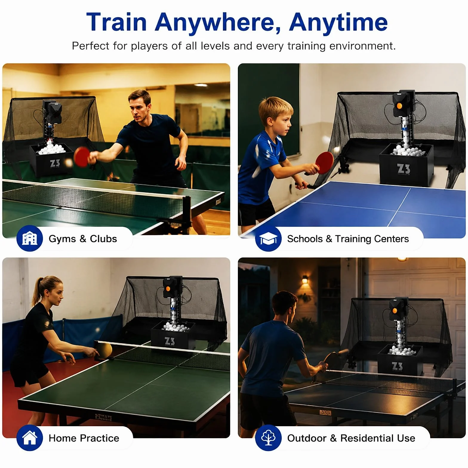 Ping-pong Robot Automatico con Rete, 100 Palle, 10 Modalità, Telecomando 4-40m/s per Allenamento