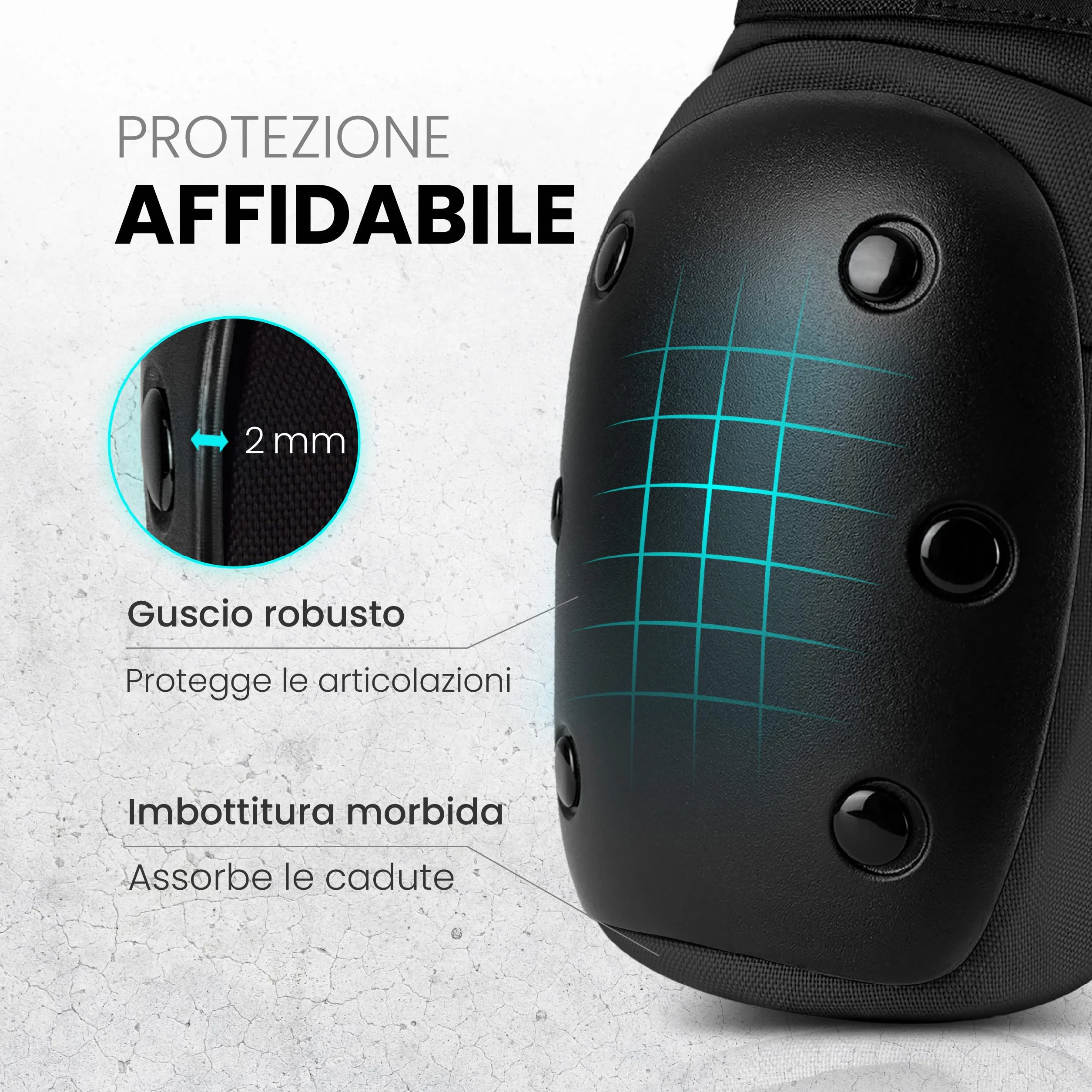 99FLIPS Protezioni Skateboard Adulto e Giovani - Set Ginocchiere Gomitiere