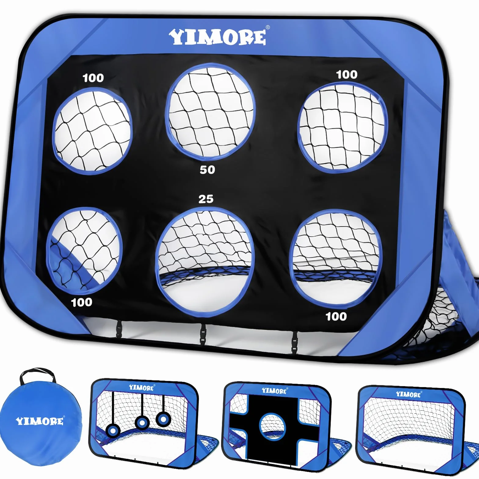 YIMORE Porta da Calcio per Bambini 120x80x80cm con Borsa a Mano 4 Modalità Interno Esterno