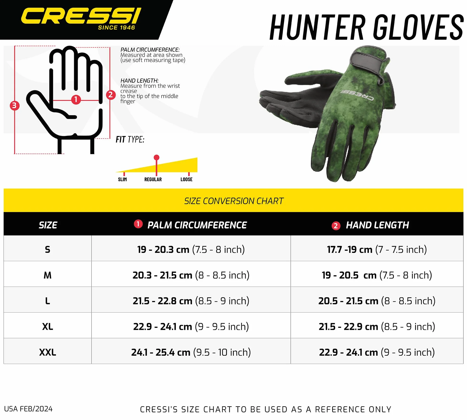 Cressi Hunter Gloves 2mm - Guanti in Neoprene 2 mm per Attivita Subacque, Verde Camo, Unisex Adulto