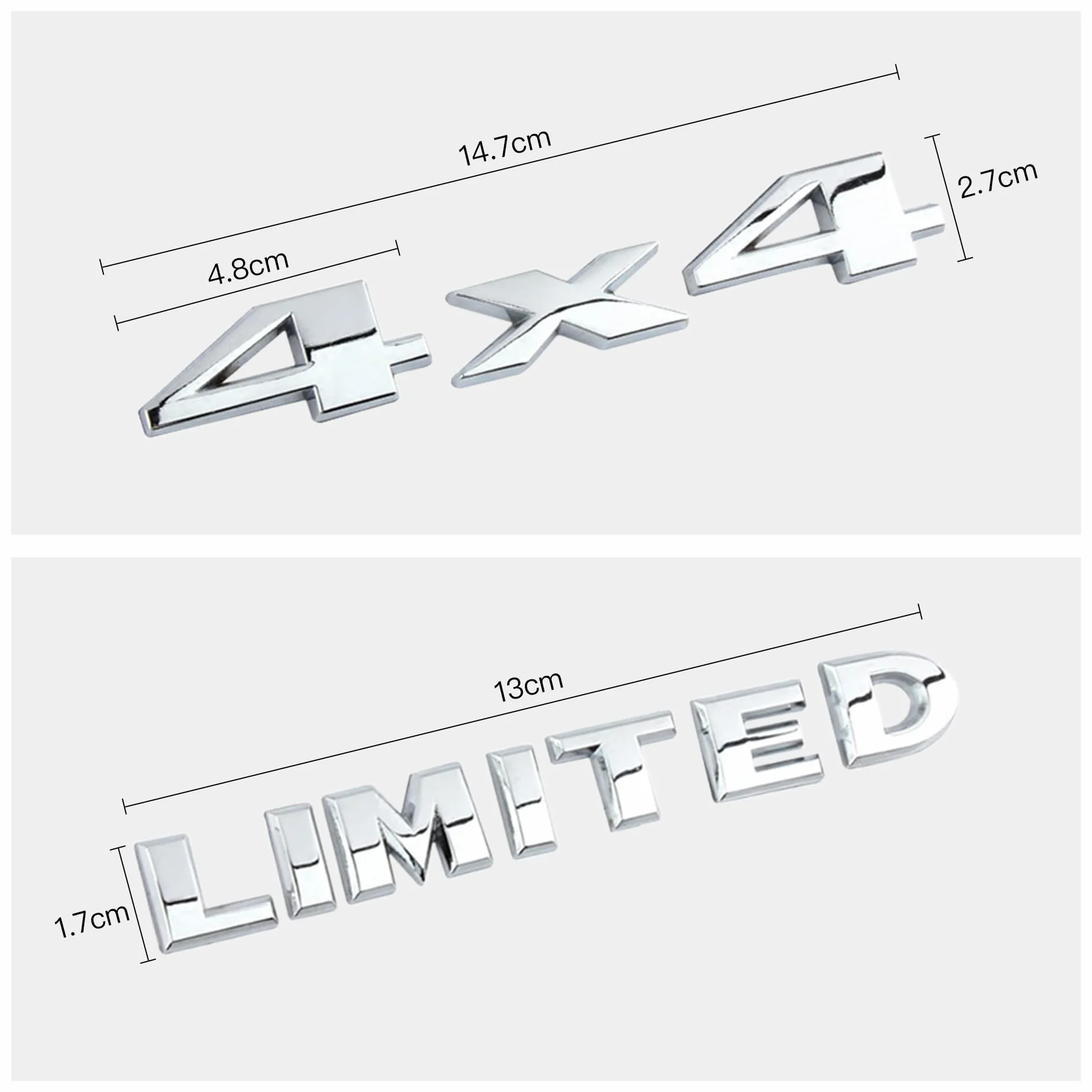Auto Tuning 3D Chrome Emblem Decal Sticker 4x4 Limited Trunk Hood Door Logo for Universal Cars