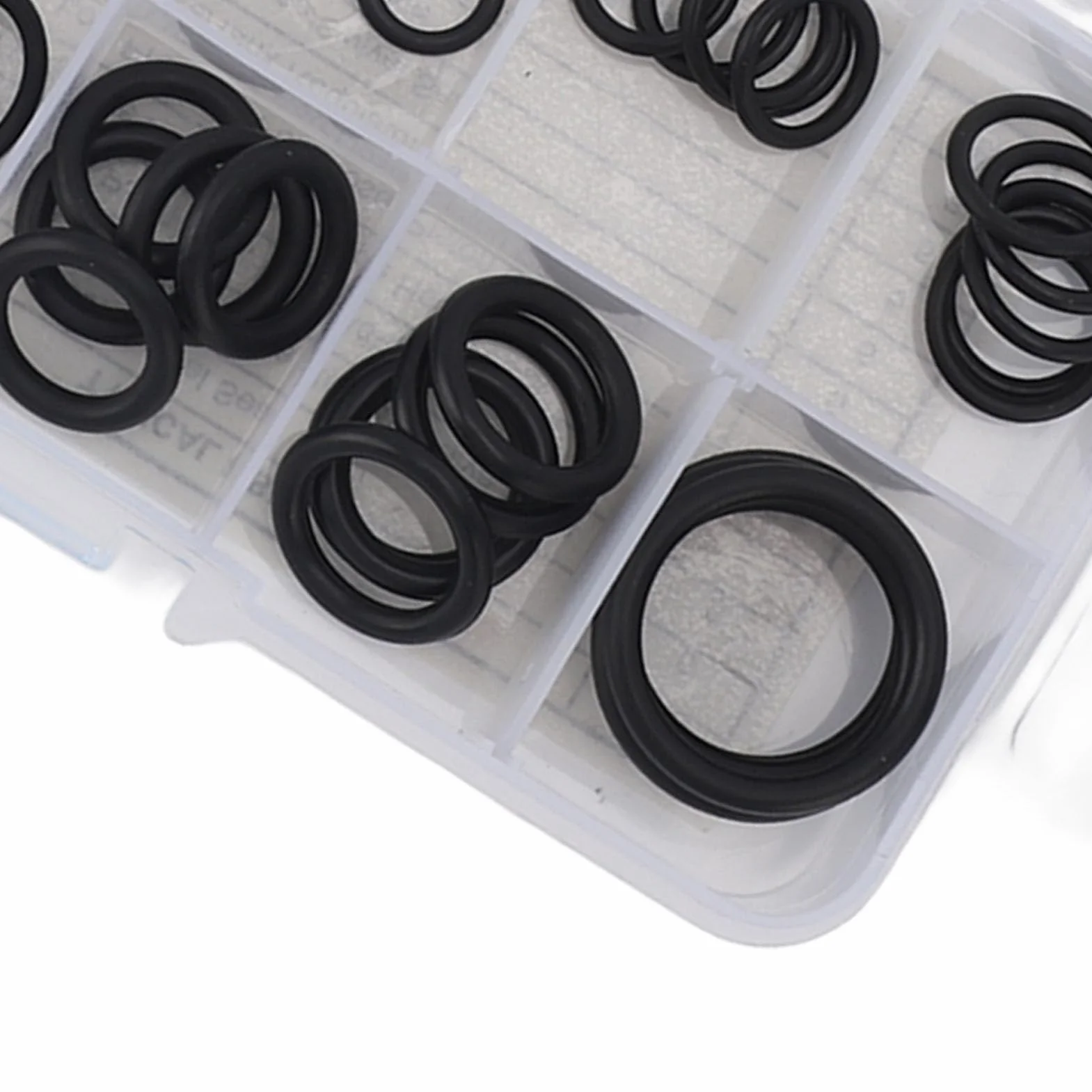 Kit O-ring per Immersione 50 Pezzi Plastica Duro 10 Dimensioni Scatola Trasparente Snorkeling Surf Subacqueo