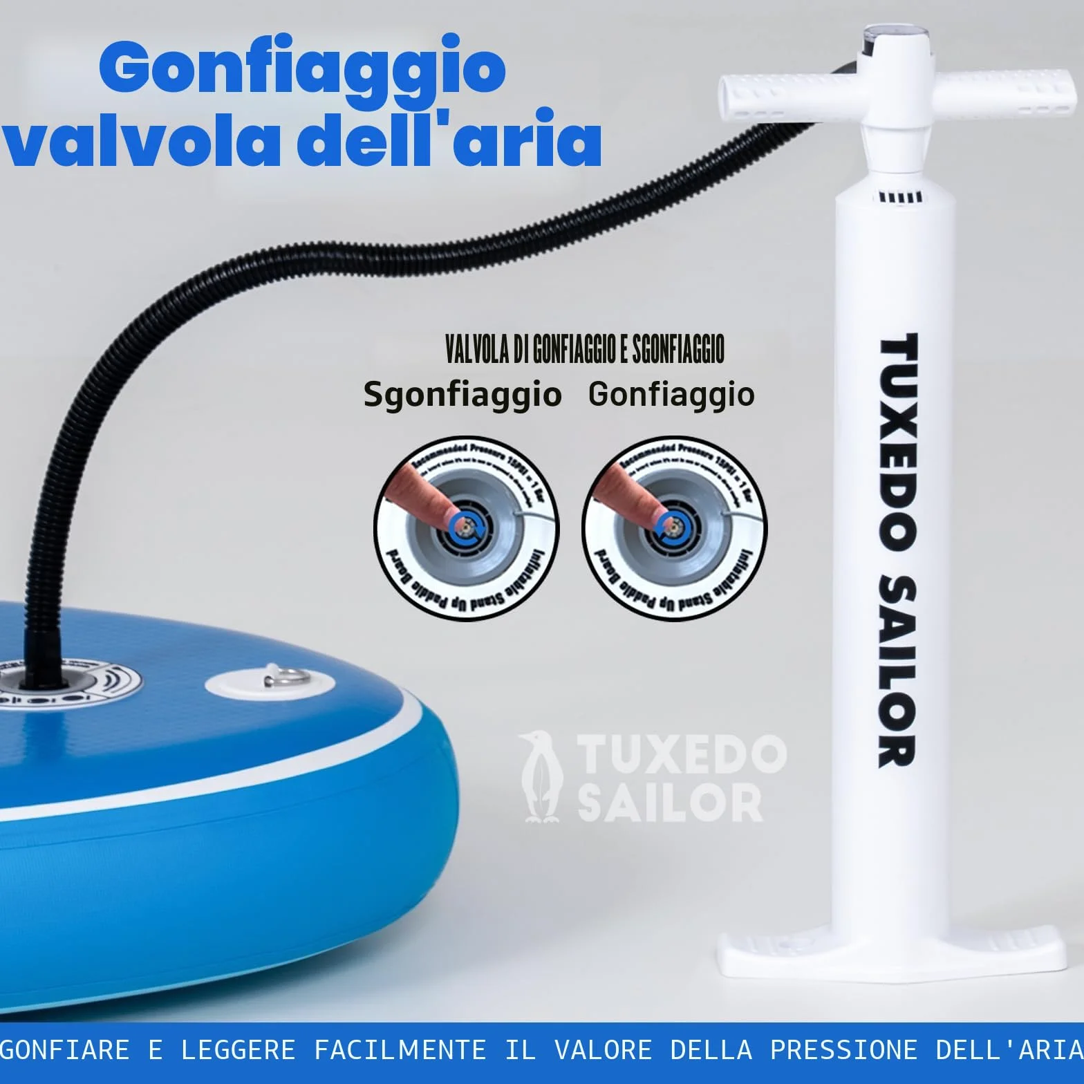 Tavola SUP Gonfiabile Adulti Tuxedo Sailor con Accessori Premium Stand Up Paddle