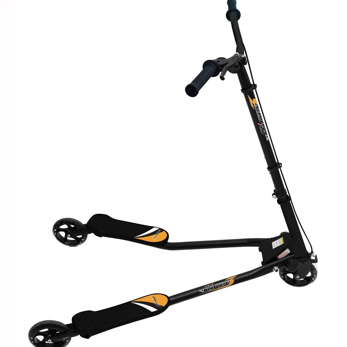BIPATTINO - MONOPATTINO 3 RUOTE - SKATEBOARD - SKATE (NERO)
