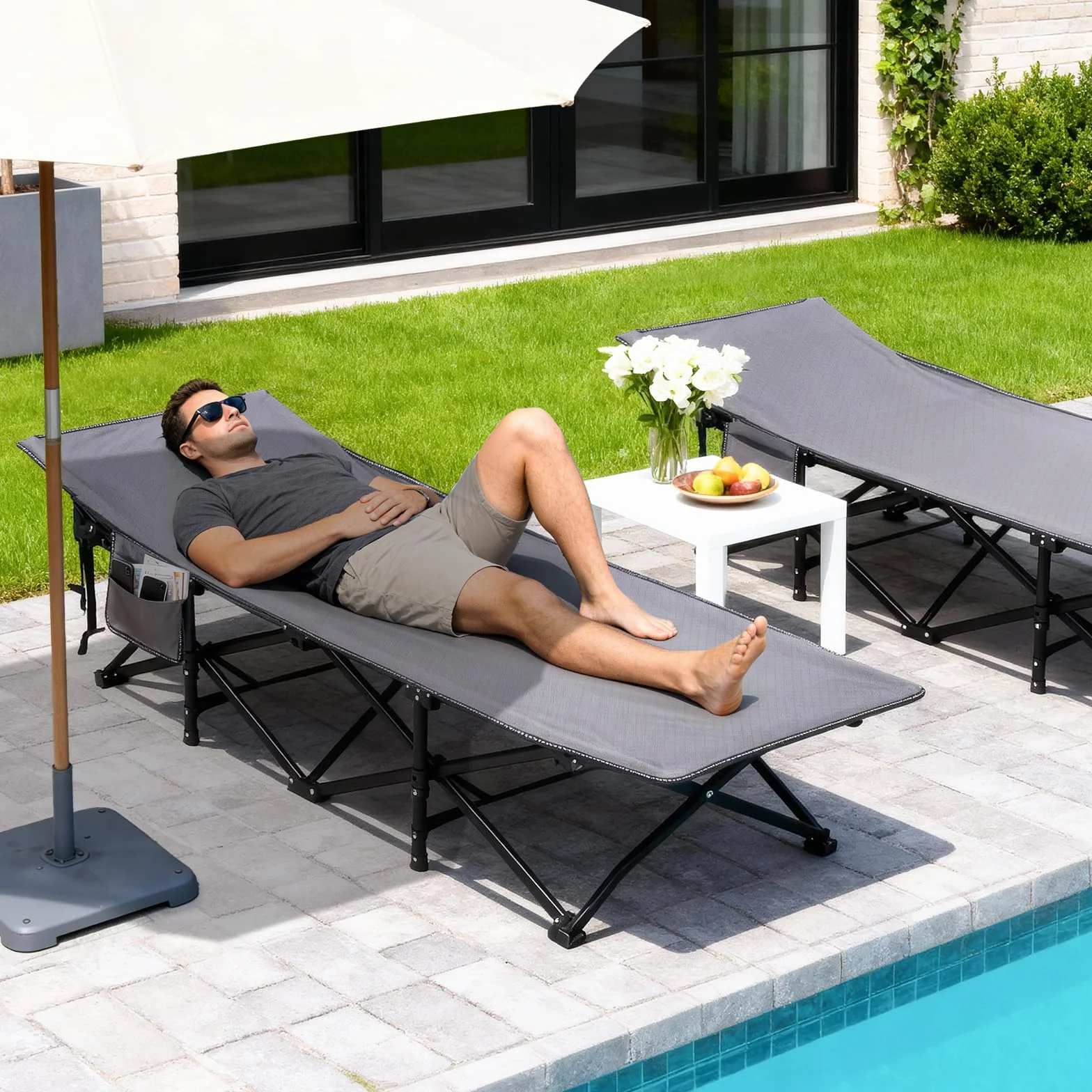 Sekey Letto da campeggio pieghevole XXL 190x71x35 cm extra largo tubi acciaio rinforzato tessuto Oxford pesca campeggio