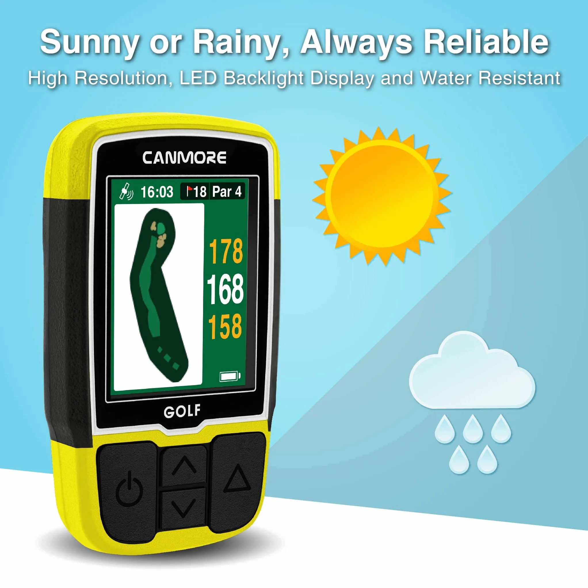 GPS da Golf CANMORE HG200 Mappa Precariata 41.000 Campi da Golf Mondiali Forme Green e Fairway Resistente all'Acqua