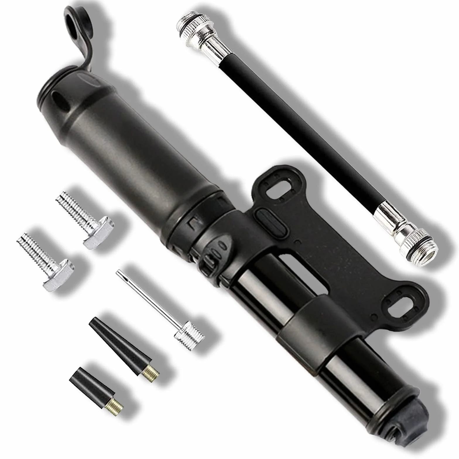 Mini Pompa Bicicletta CON TUBO NASCOSTO 140 PSI Pompa Portatile per Presta e Schrader per Corsa Strada MTB con Staffa