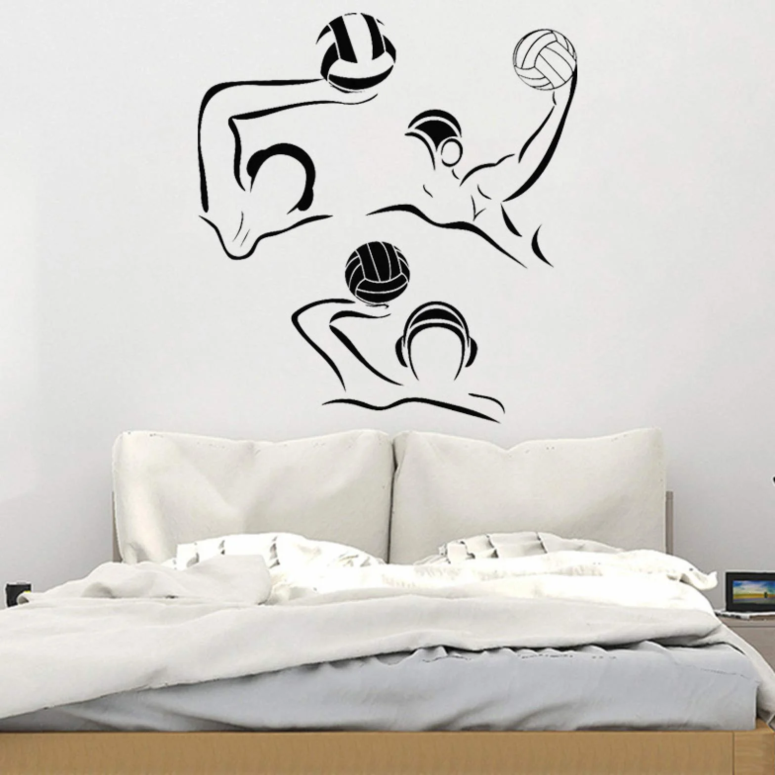 Adesivi murali pallanuoto sport vinile 42x45 cm decorazione casa poster rimovibile