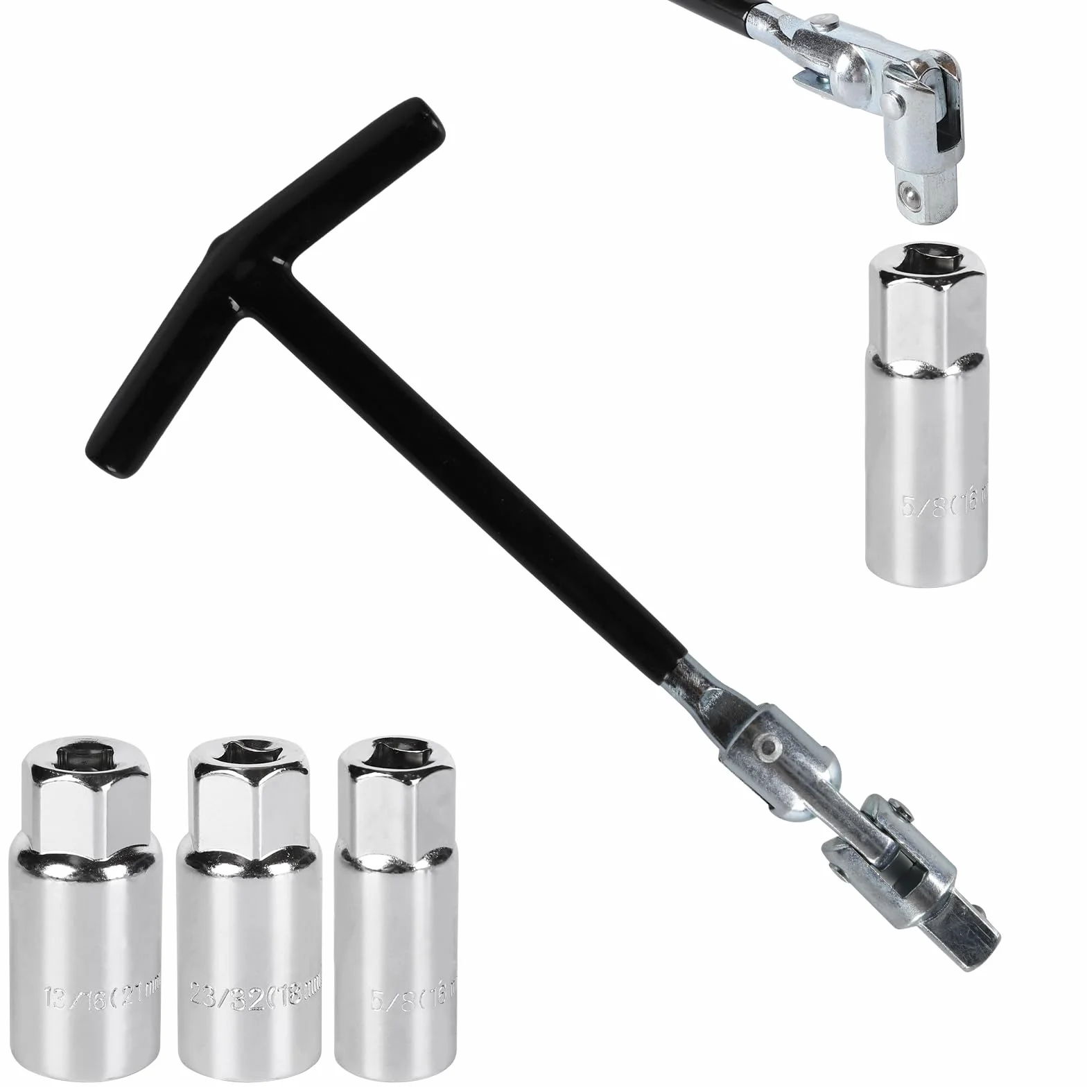 Chiave Candela, 16/18/21 mm Chiave Universale, Set Chiavi Inglesi, Set Chiavi per le Candele del l'auto, Kit Candele per Candele per Auto e Moto