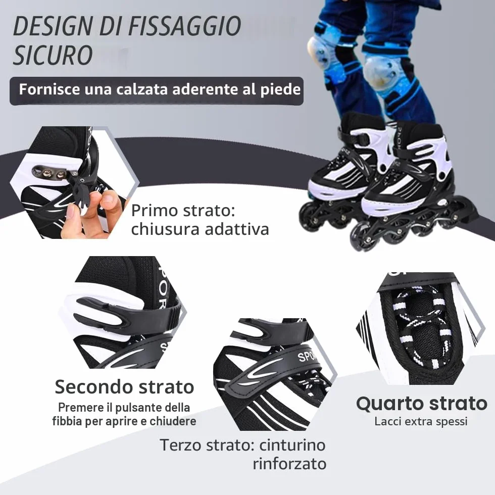 Pattini in linea per bambini, regolabili, per bambini, adulti, ragazze e ragazzi, pattini in linea, per interni ed esterni, Sakura rosa