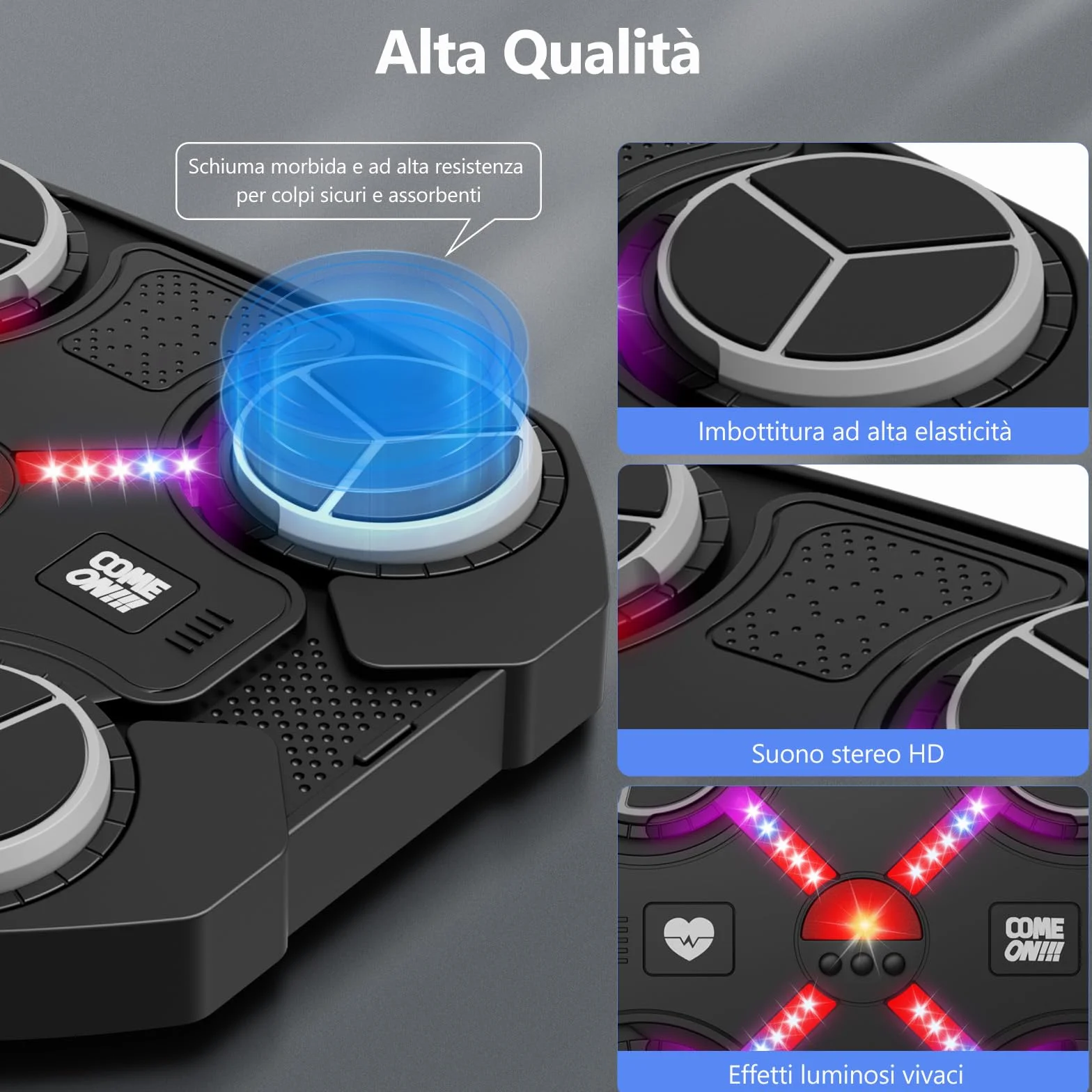 Macchina da Boxe Musicale, Music Boxing Machine Bluetooth Ricaricabile da Montare a Muro con 3 Livelli di velocità, Guanti, Luci Colorate, Cuscinetti da Boxe, Regalo per Ragazzi e Ragazze (Nero)